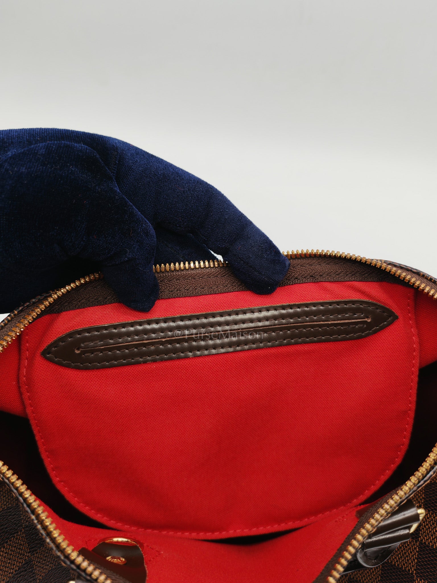 Speedy 30 Bandoullier in Damier Ebene Canvas & Gold Hardware (Datecode: CT0134) | Purse Maison Luxury Bags Shop