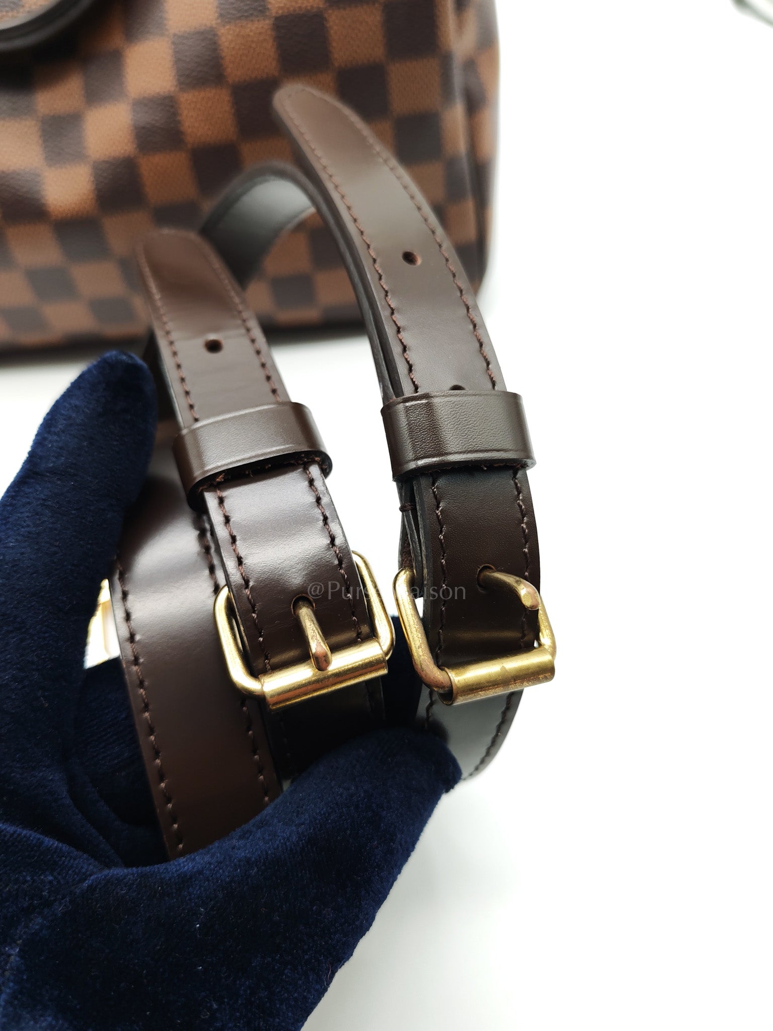 Speedy 30 Bandoullier in Damier Ebene Canvas & Gold Hardware (Datecode: CT0134) | Purse Maison Luxury Bags Shop