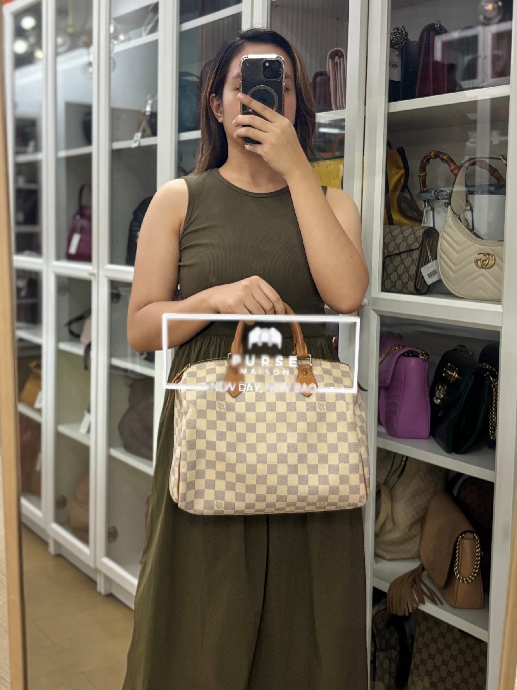 Speedy 30 in Damier Azur Canvas (Date Code: DU0038) | Purse Maison Luxury Bags Shop