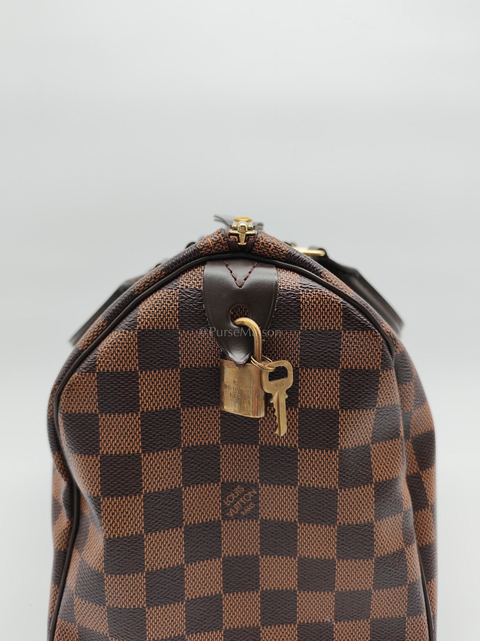 Speedy 30 in Damier Ebene Canvas Handbag (Date Code: MB4144) with J.K Heat Stamp | Purse Maison Luxury Bags Shop