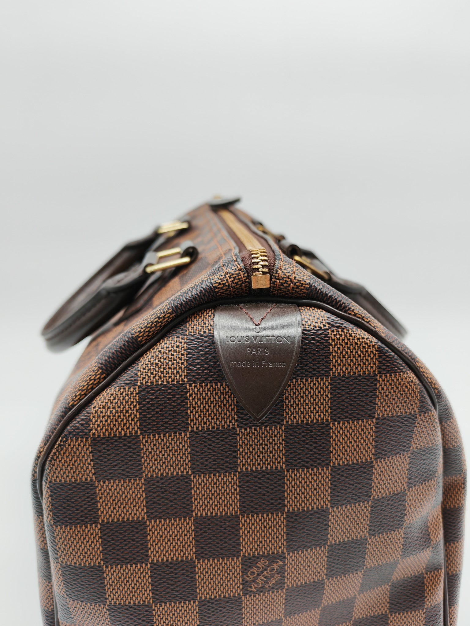 Speedy 30 in Damier Ebene Canvas Handbag (Date Code: MB4144) with J.K Heat Stamp | Purse Maison Luxury Bags Shop