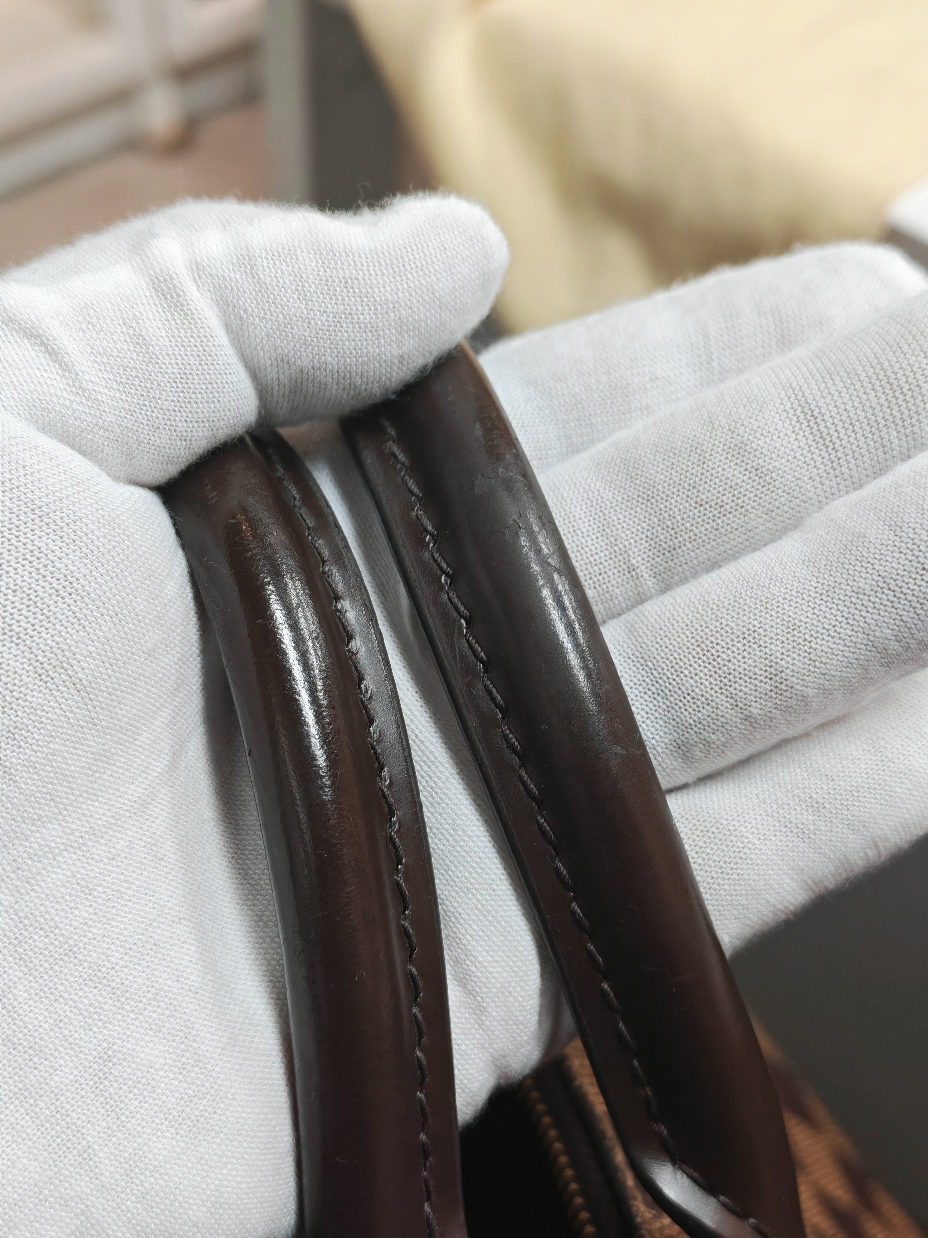 Speedy 30 in Damier Ebene Canvas Handbag (Date Code: MB4144) with J.K Heat Stamp | Purse Maison Luxury Bags Shop