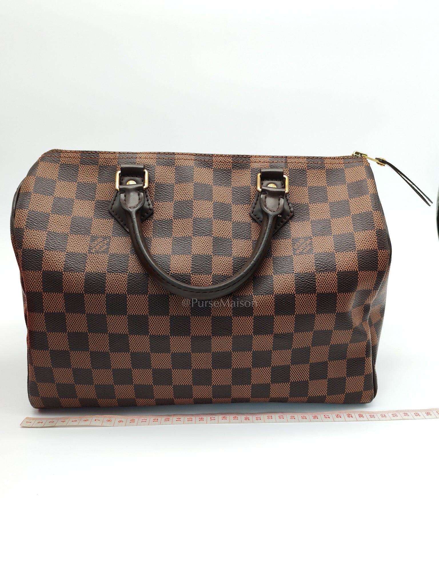 Speedy 30 in Damier Ebene Canvas Handbag (Date Code: MB4144) with J.K Heat Stamp | Purse Maison Luxury Bags Shop