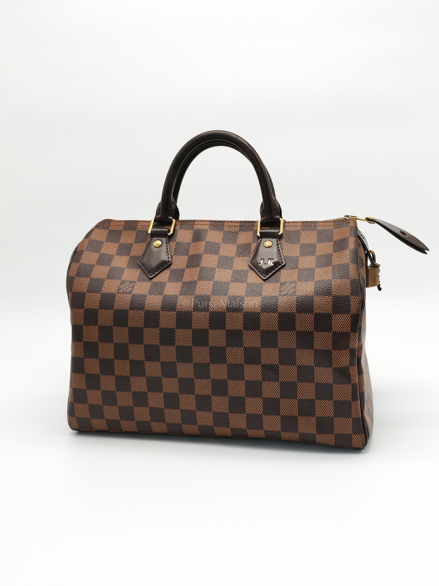 Speedy 30 in Damier Ebene Canvas Handbag (Date Code: MB4144) with J.K Heat Stamp | Purse Maison Luxury Bags Shop