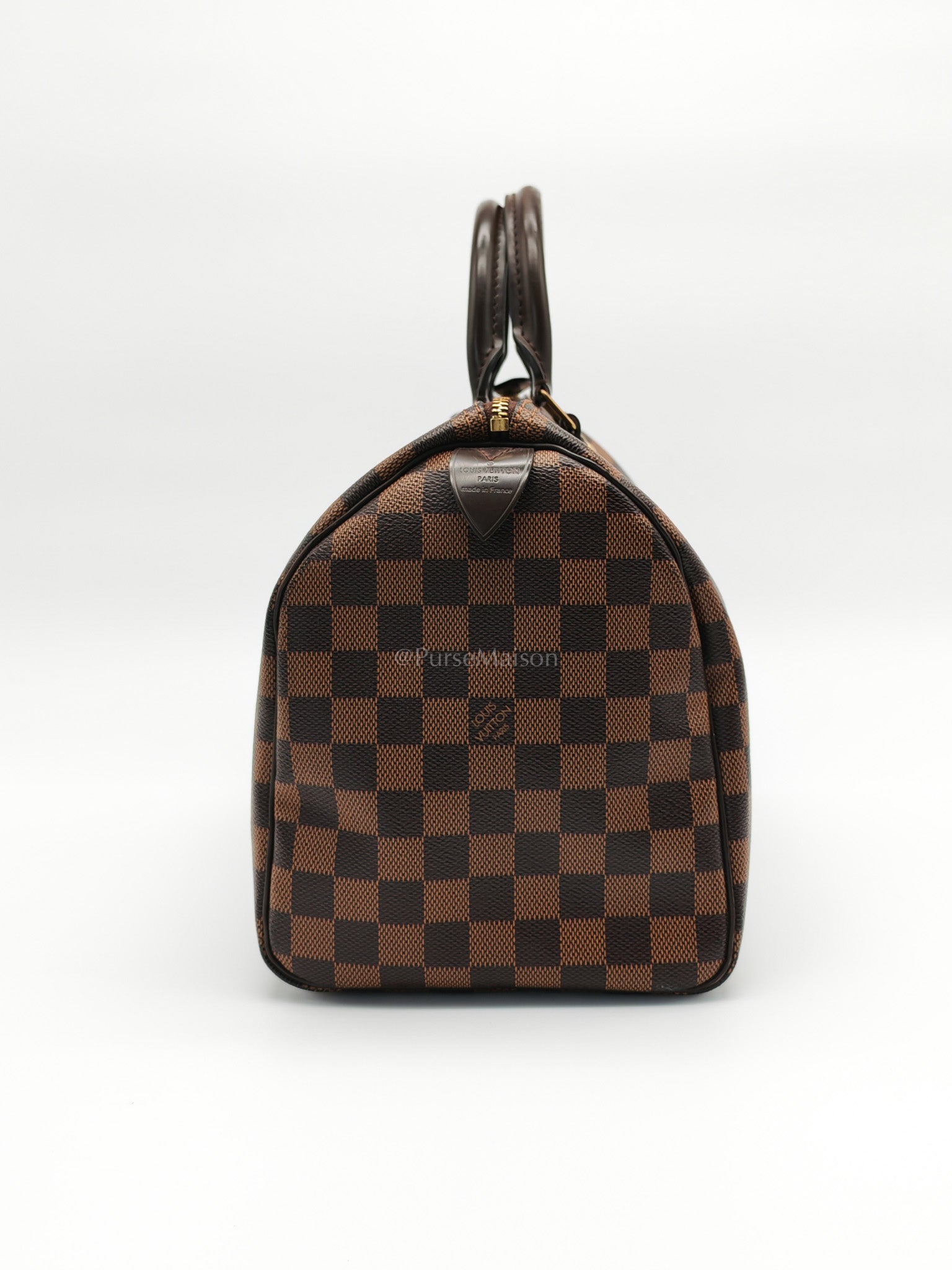 Speedy 30 in Damier Ebene Canvas Handbag (Date Code: MB4144) with J.K Heat Stamp | Purse Maison Luxury Bags Shop
