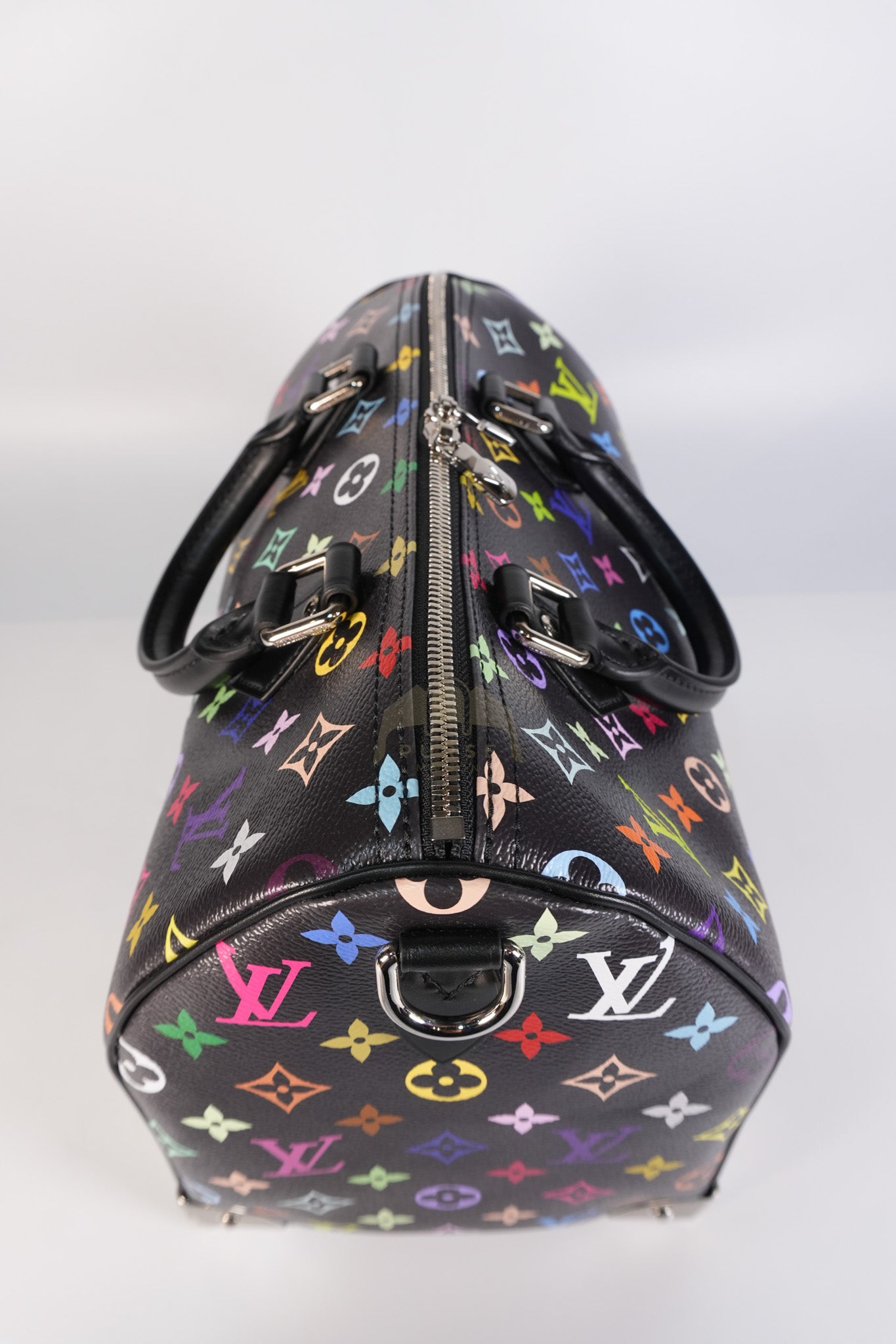 Speedy 30 Murakami in Black Multicolor Canvas (Microchip) | Purse Maison Luxury Bags Shop