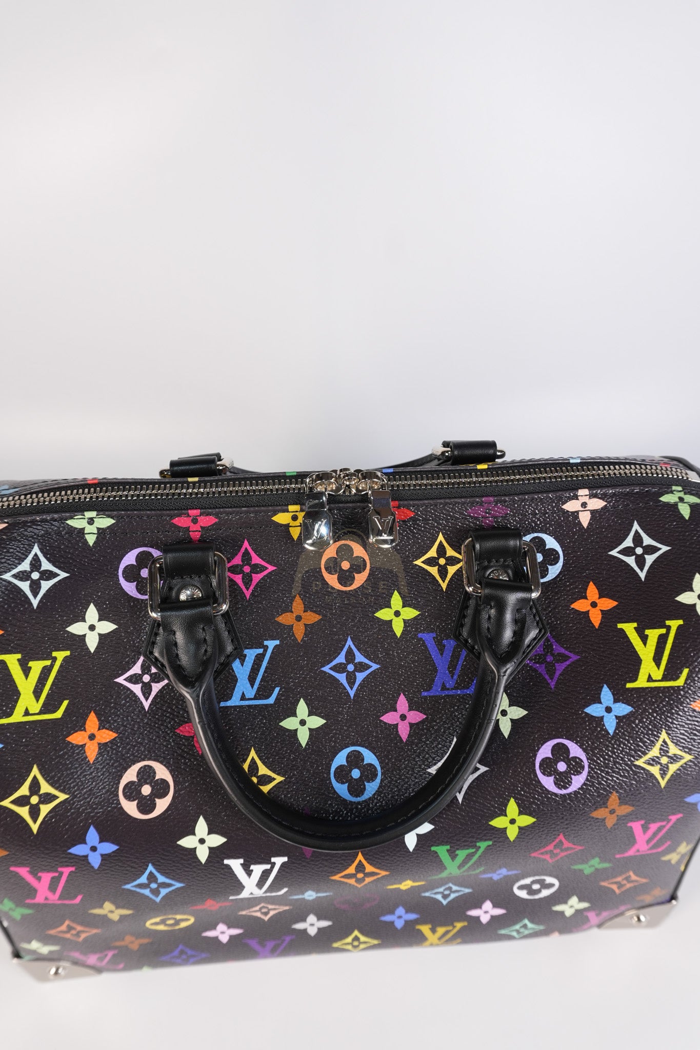 Speedy 30 Murakami in Black Multicolor Canvas (Microchip) | Purse Maison Luxury Bags Shop