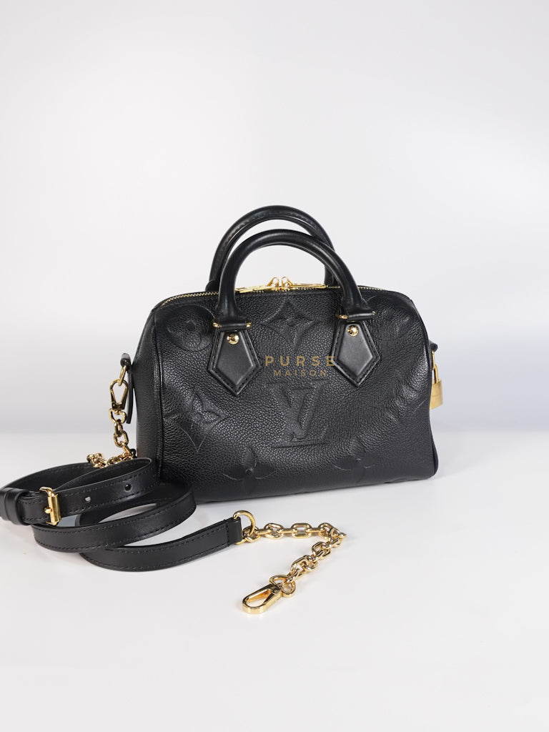 Speedy Bandoulier 20 Black Empreinte Leather (Microchip) | Purse Maison Luxury Bags Shop