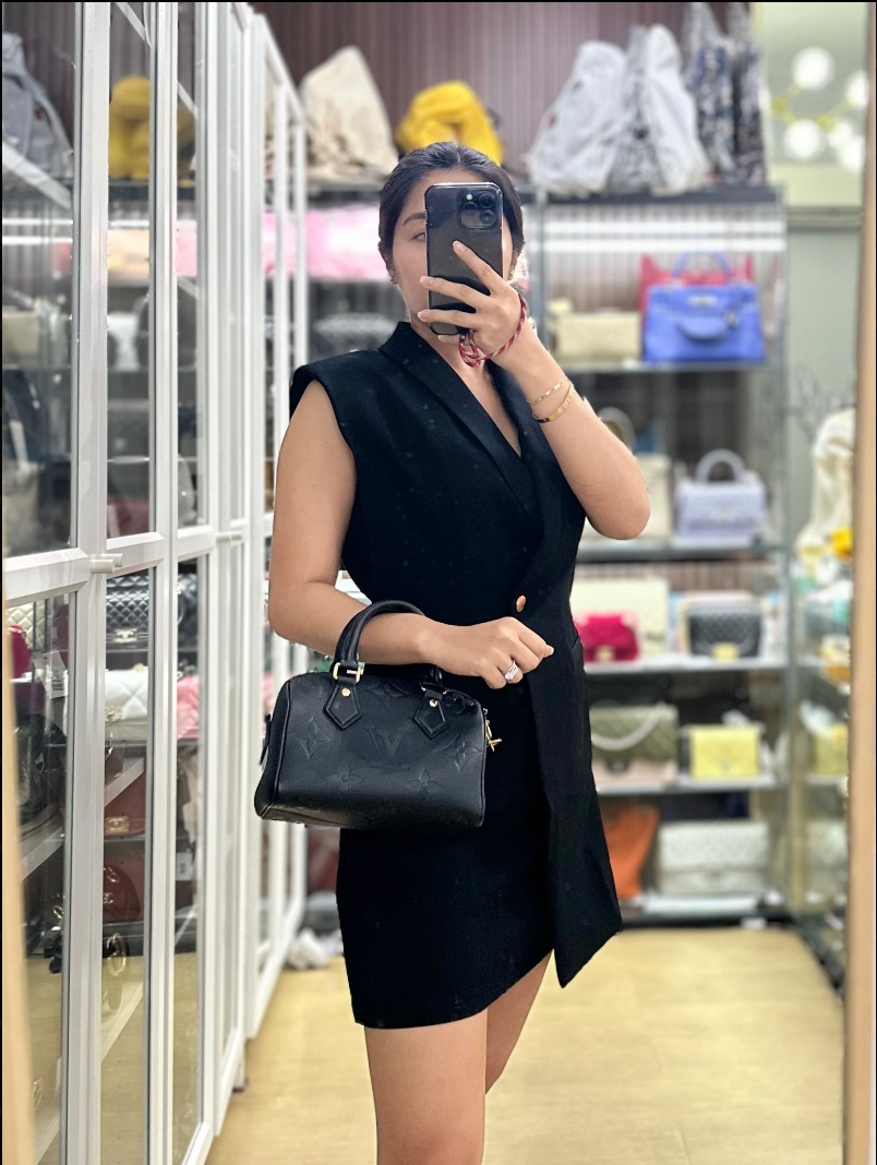 Speedy Bandoulier 20 Black Empreinte Leather (Microchip) | Purse Maison Luxury Bags Shop