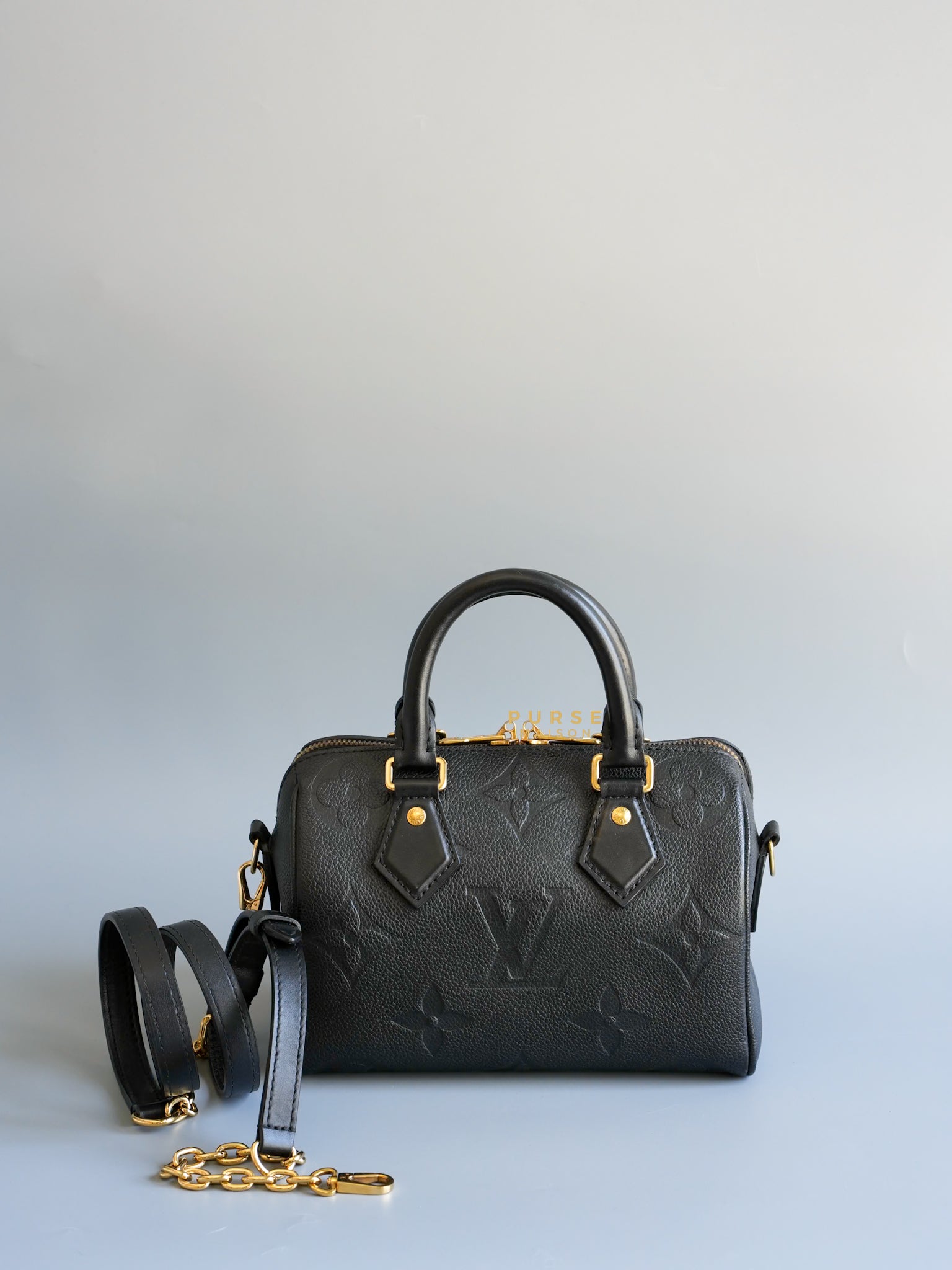 Speedy Bandouliere 20 in Noir Monogram Empreinte Leather (Microchip) | Purse Maison Luxury Bags Shop