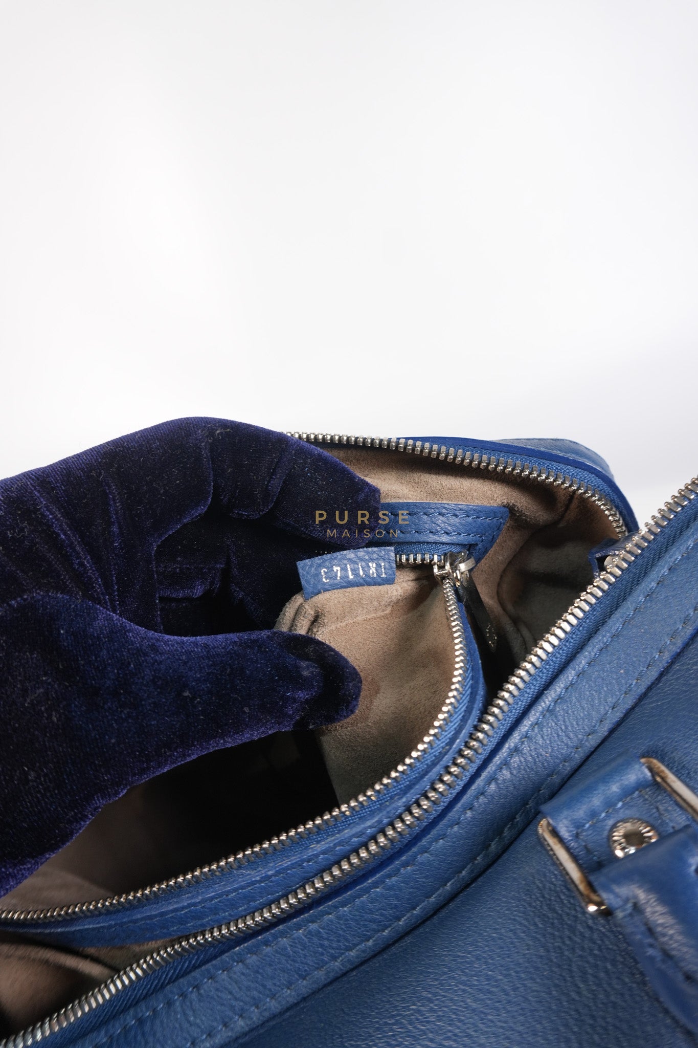 Speedy Sofia Coppola PM in Blue Ocean Calfskin Leather Crossbody Bag (Date Code: TR1143) | Purse Maison Luxury Bags Shop