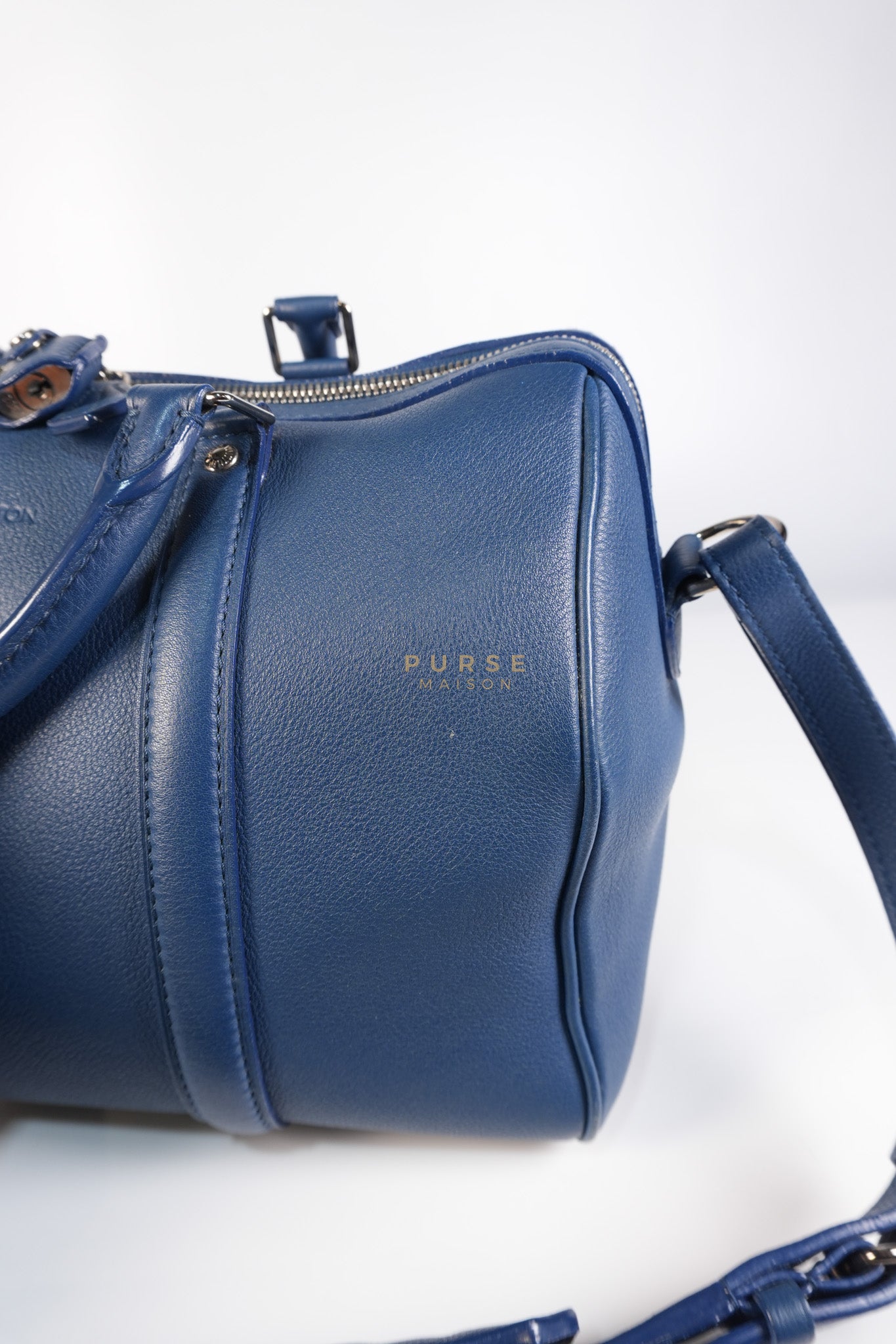 Speedy Sofia Coppola PM in Blue Ocean Calfskin Leather Crossbody Bag (Date Code: TR1143) | Purse Maison Luxury Bags Shop