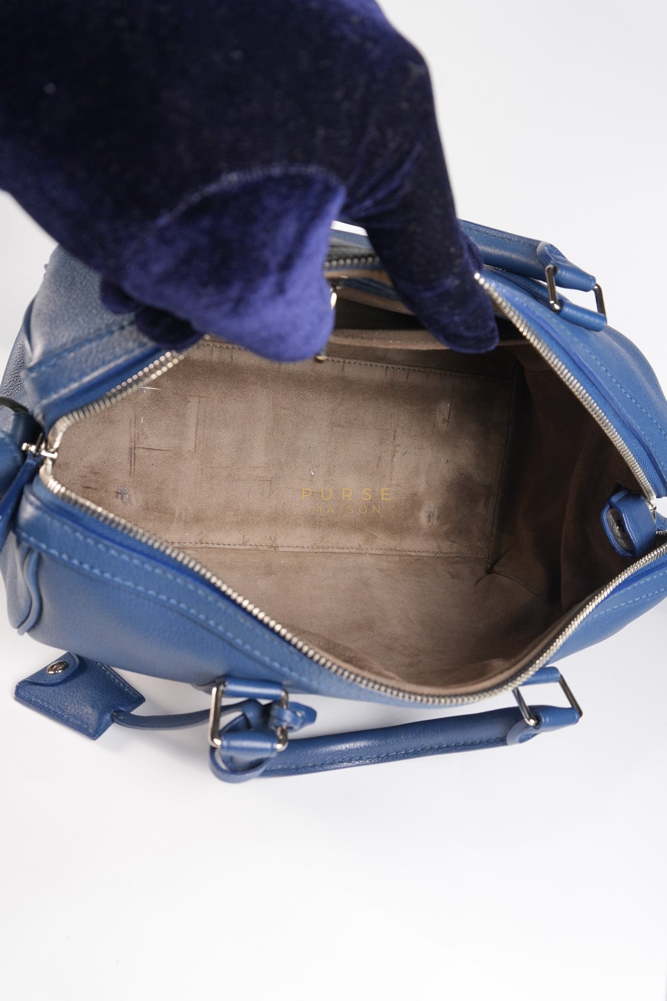 Speedy Sofia Coppola PM in Blue Ocean Calfskin Leather Crossbody Bag (Date Code: TR1143) | Purse Maison Luxury Bags Shop