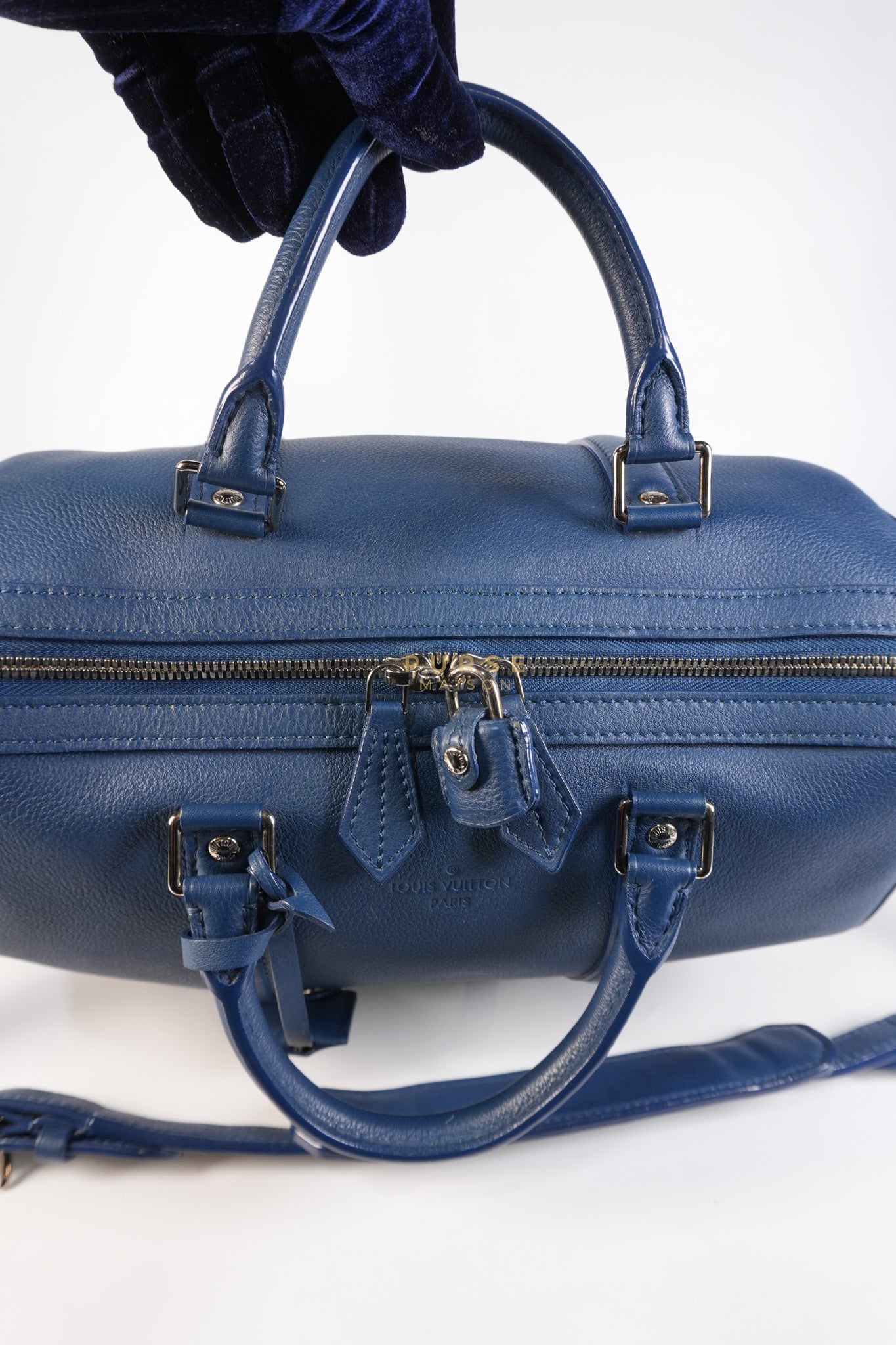 Speedy Sofia Coppola PM in Blue Ocean Calfskin Leather Crossbody Bag (Date Code: TR1143) | Purse Maison Luxury Bags Shop