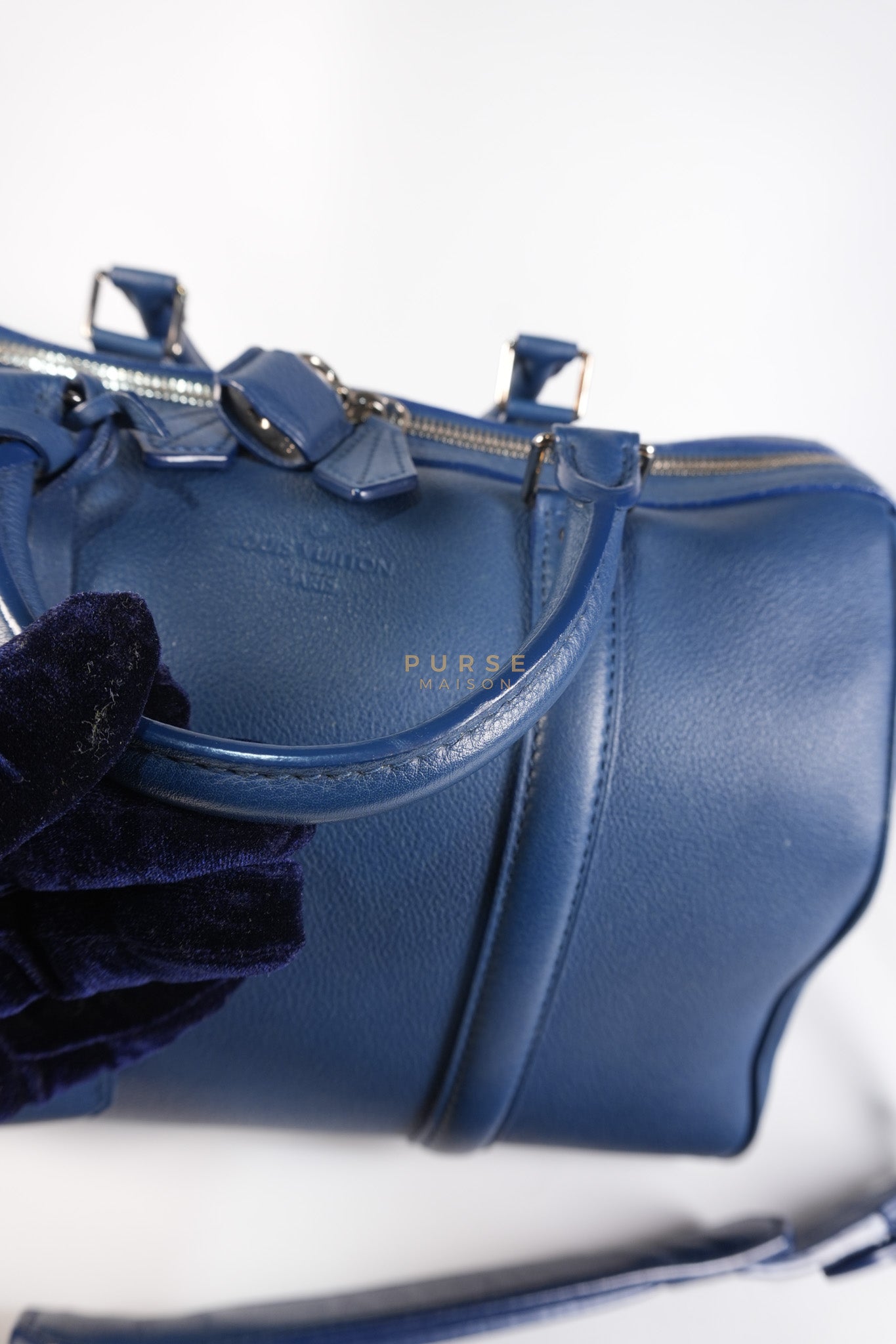 Speedy Sofia Coppola PM in Blue Ocean Calfskin Leather Crossbody Bag (Date Code: TR1143) | Purse Maison Luxury Bags Shop