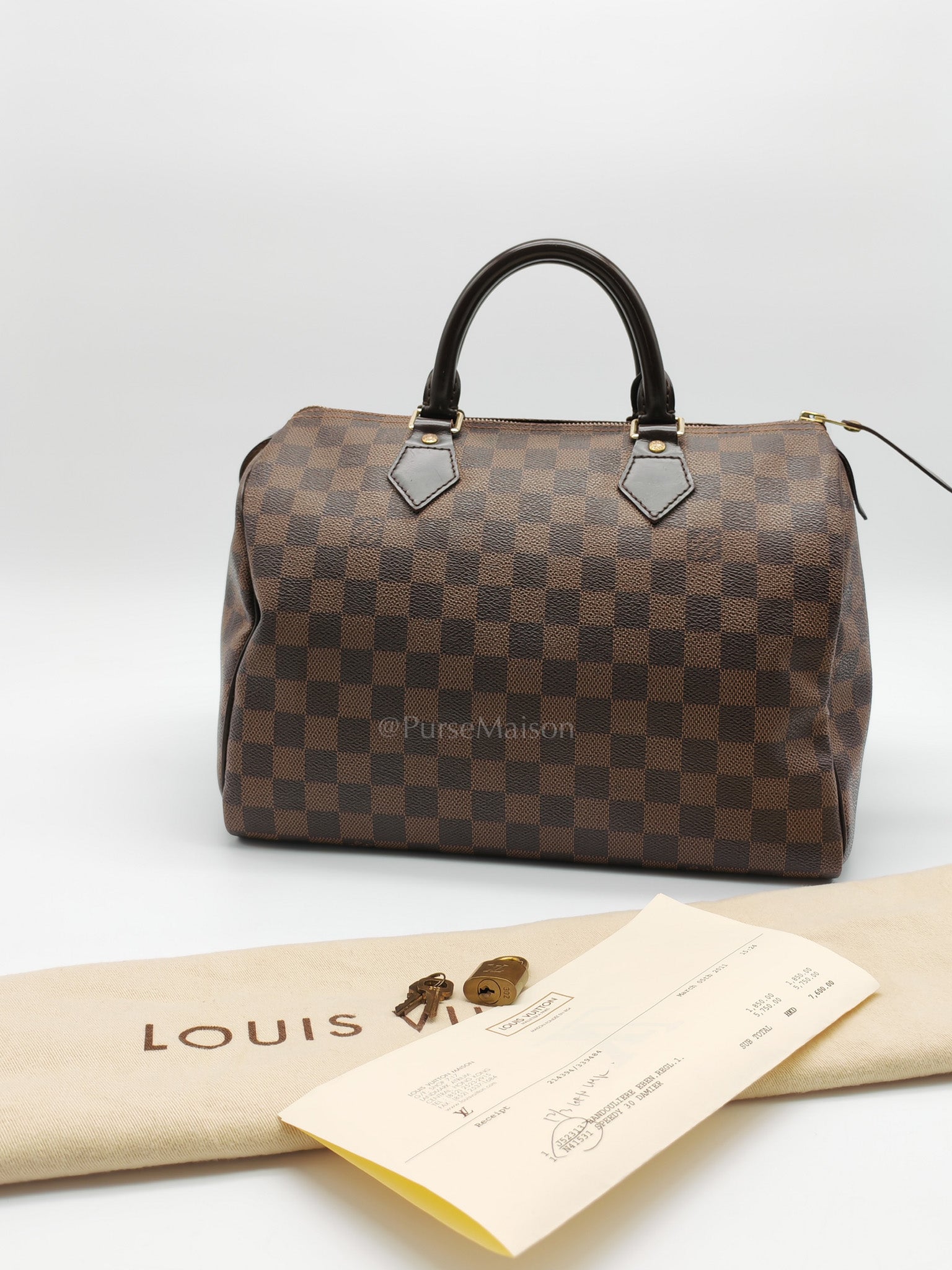 Louis Vuitton Speedy 30 in Damier Ebene Canvas (Date Code: DU0131)