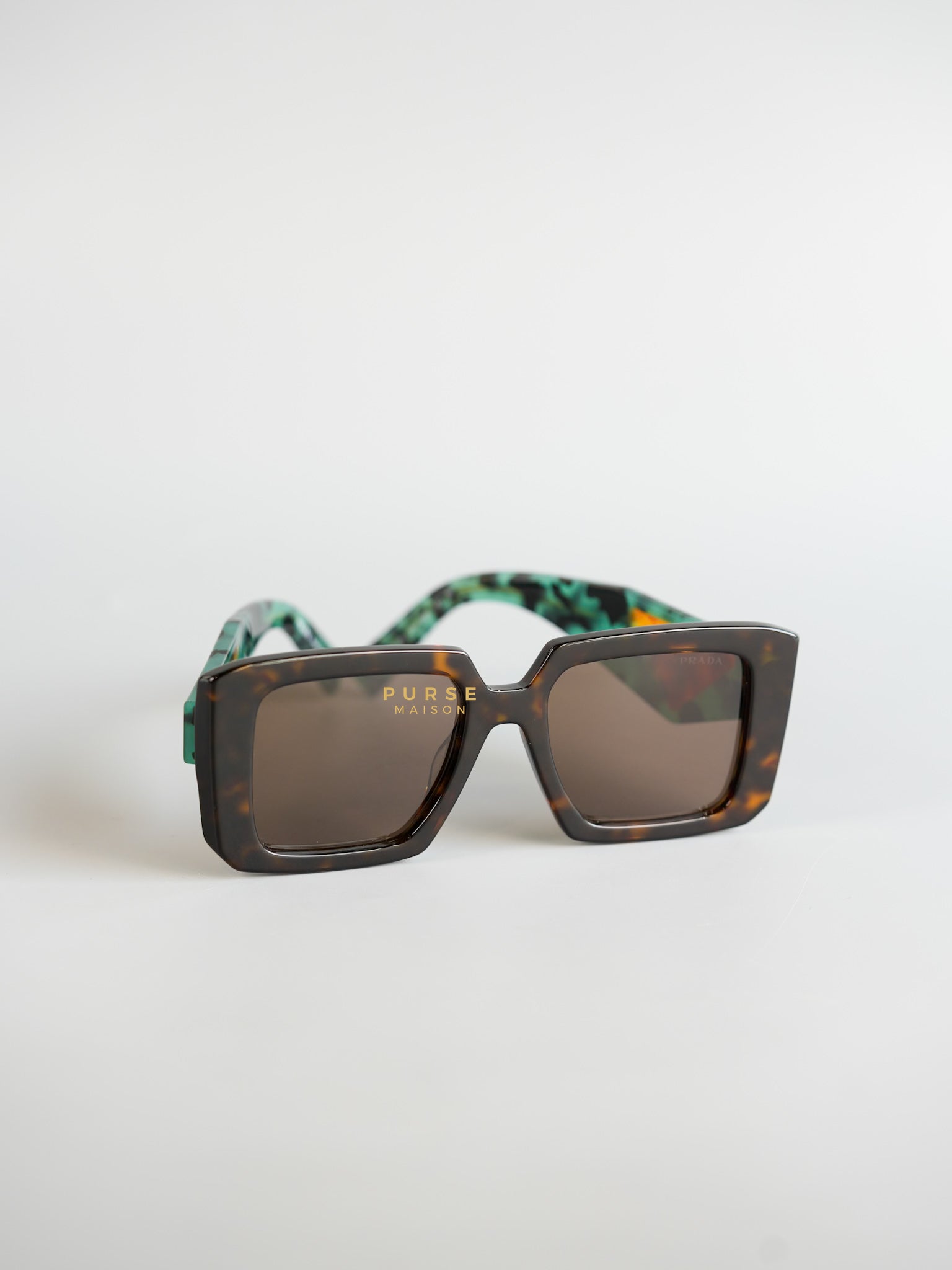 SPR 23Y-F Green Black Square Sunglasses | Purse Maison Luxury Bags Shop