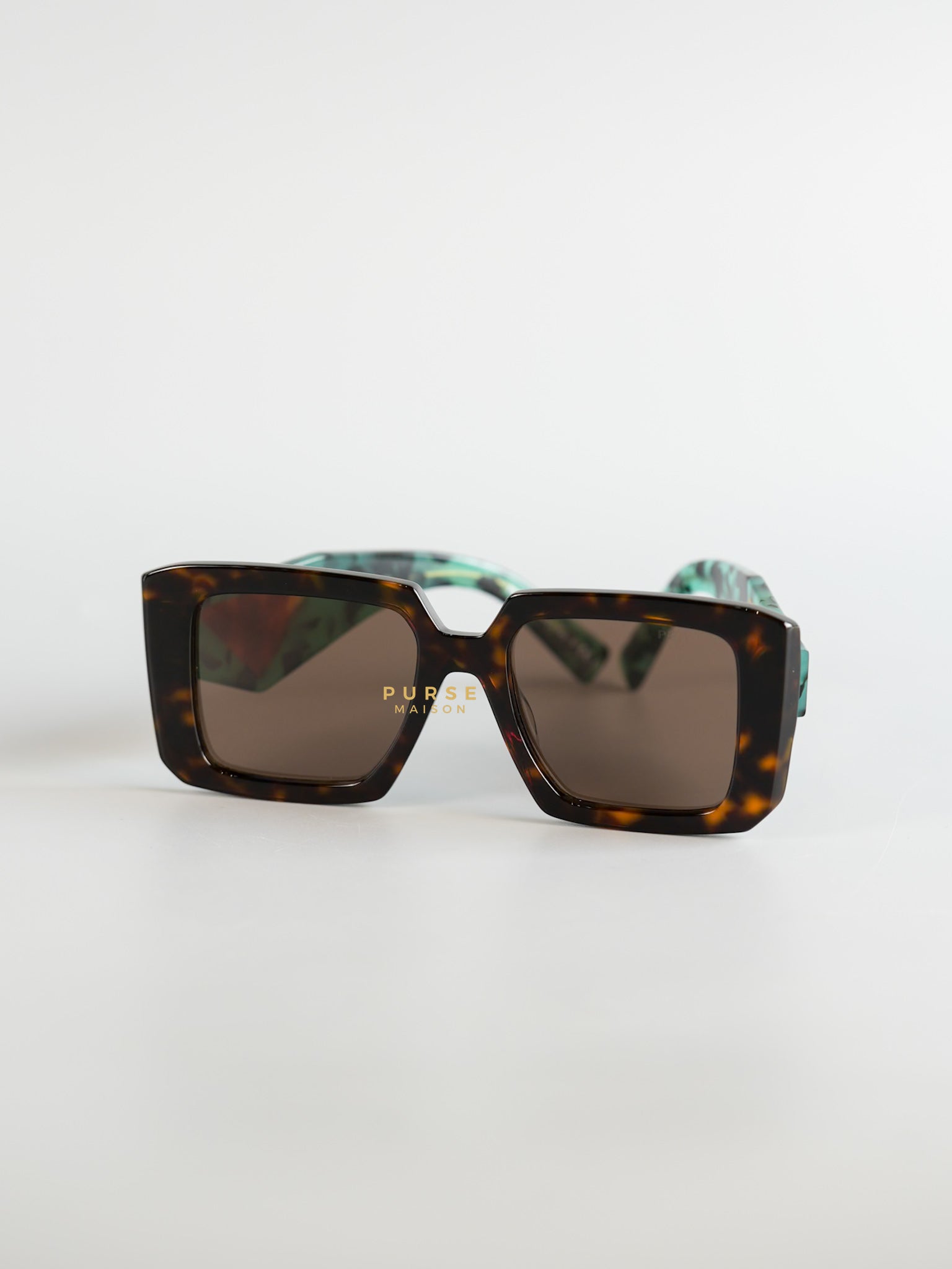 SPR 23Y-F Green Black Square Sunglasses | Purse Maison Luxury Bags Shop