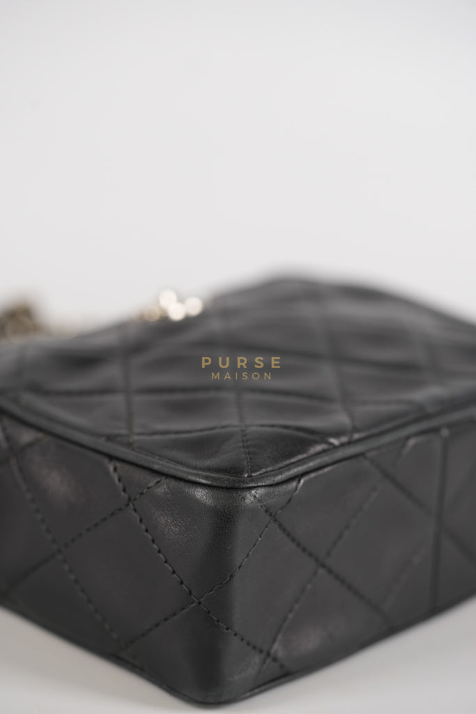Square Camera Bag Vintage Quilted Lambskin Leather and Silver Hardware Series 4 | Purse Maison Luxury Bags Shop