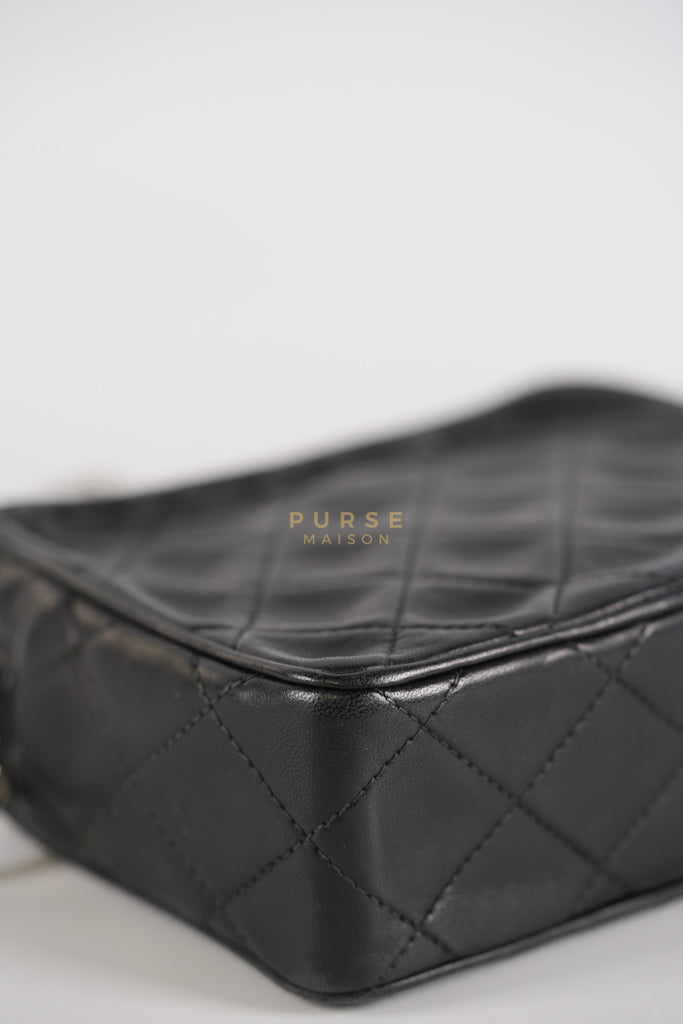 Square Camera Bag Vintage Quilted Lambskin Leather and Silver Hardware Series 4 | Purse Maison Luxury Bags Shop