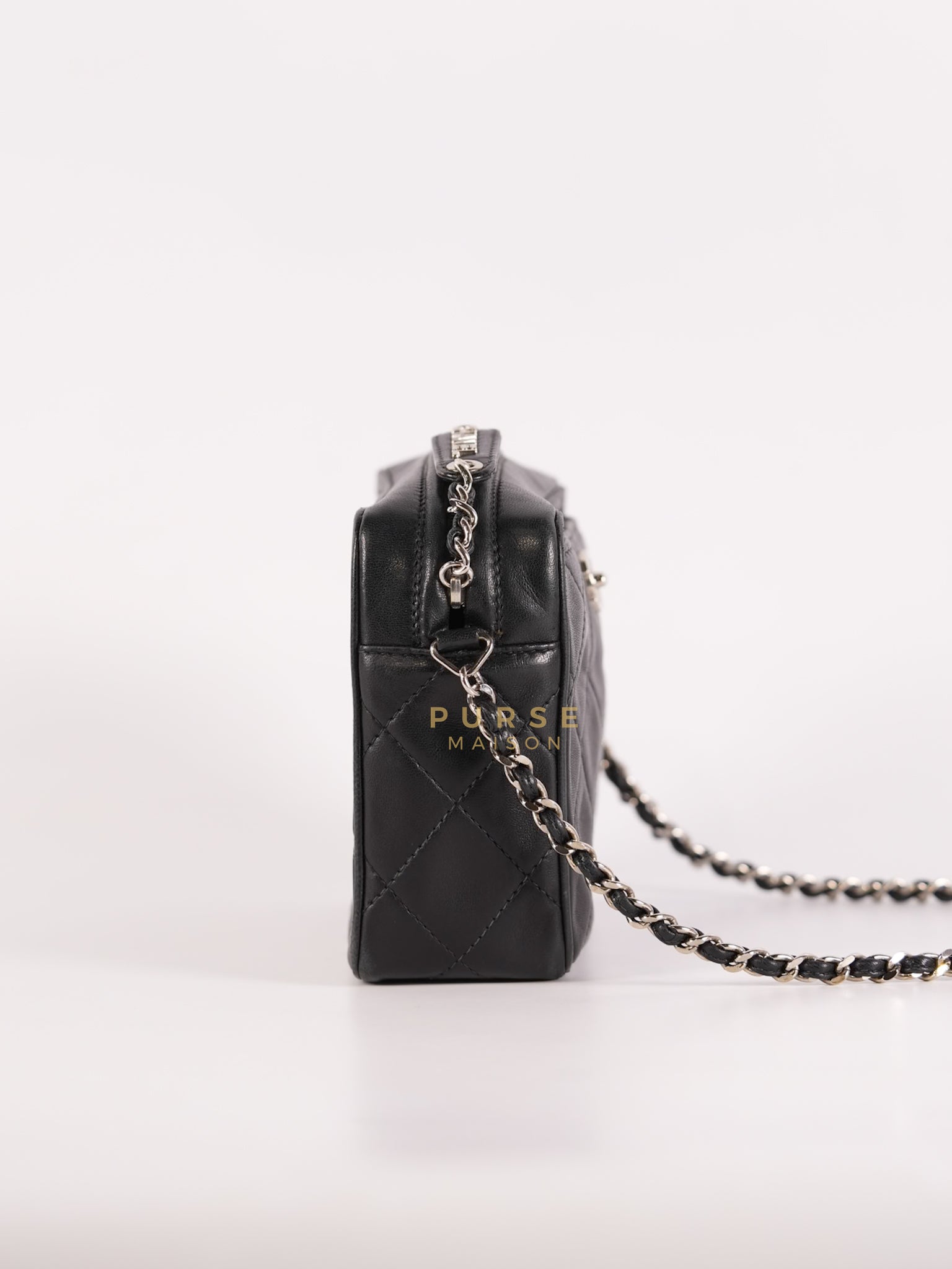 Square Camera Bag Vintage Quilted Lambskin Leather and Silver Hardware Series 4 | Purse Maison Luxury Bags Shop