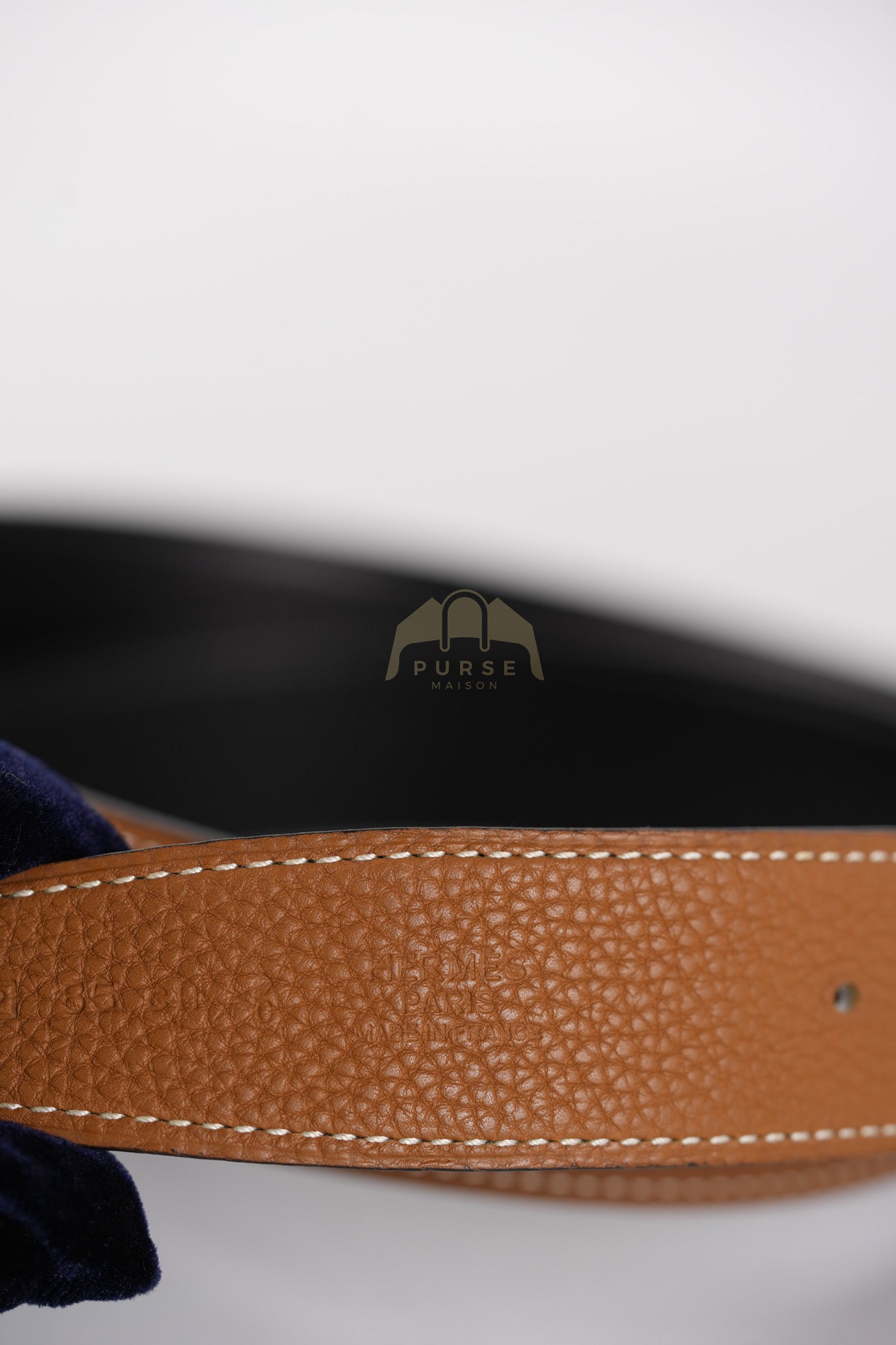 Square Reversible Belt in Black & Gold Stamp P Square (2012) | Purse Maison Luxury Bags Shop