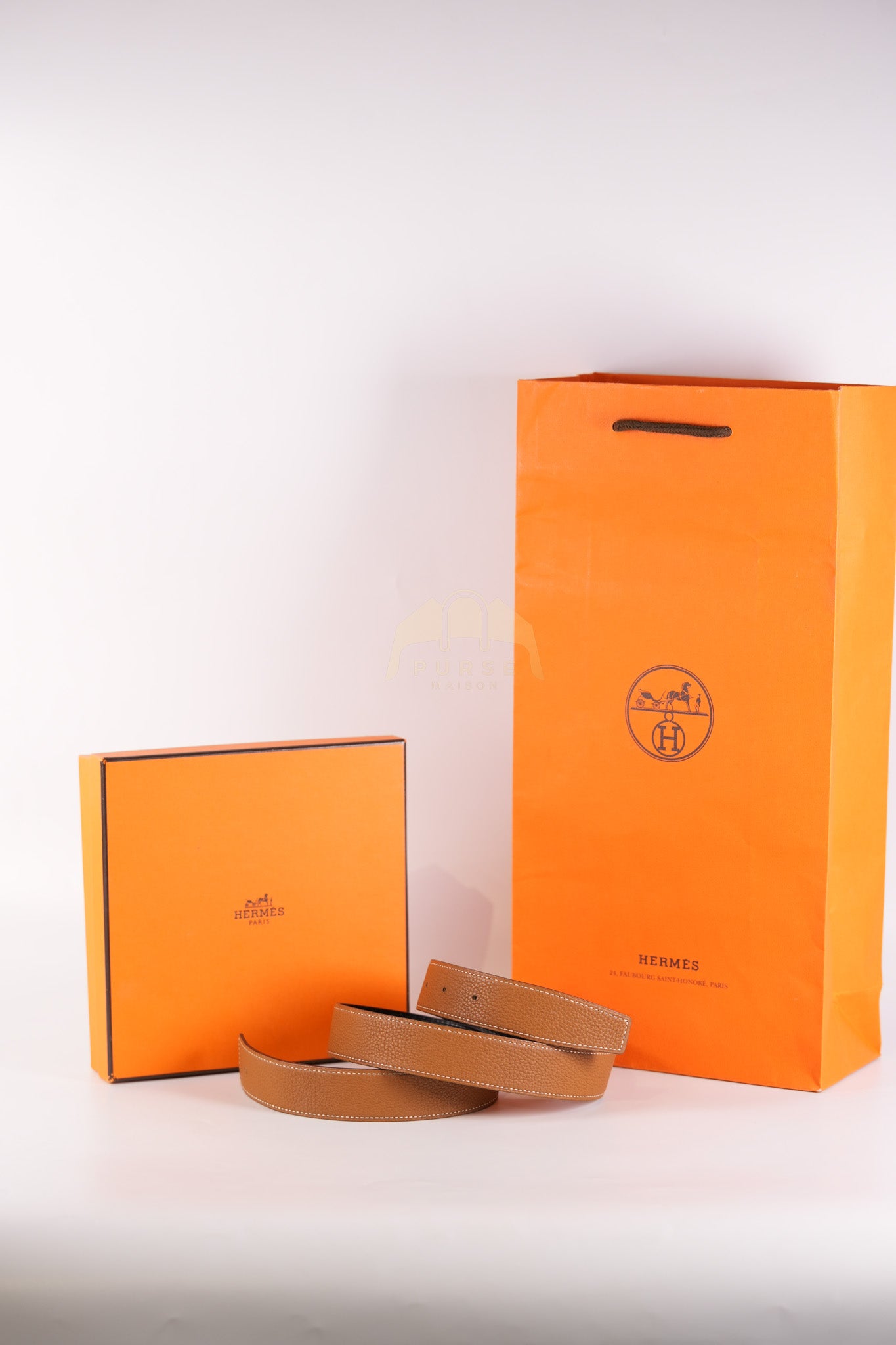 Square Reversible Belt in Black & Gold Stamp P Square (2012) | Purse Maison Luxury Bags Shop