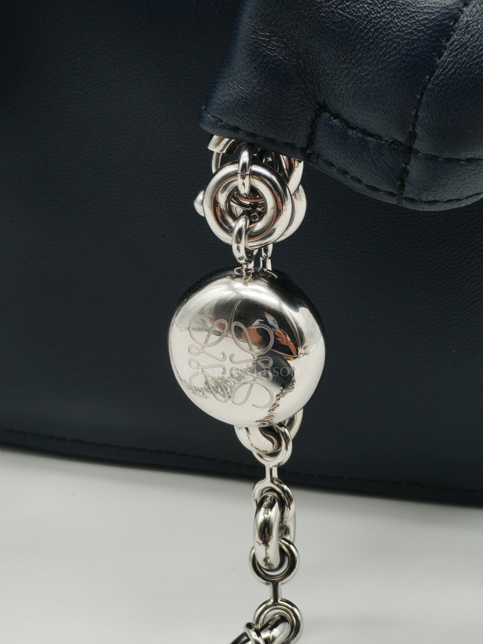 Squeeze Hobo Bag Small in Navy Blue Lambskin Leather & Silver Hardware | Purse Maison Luxury Bags Shop