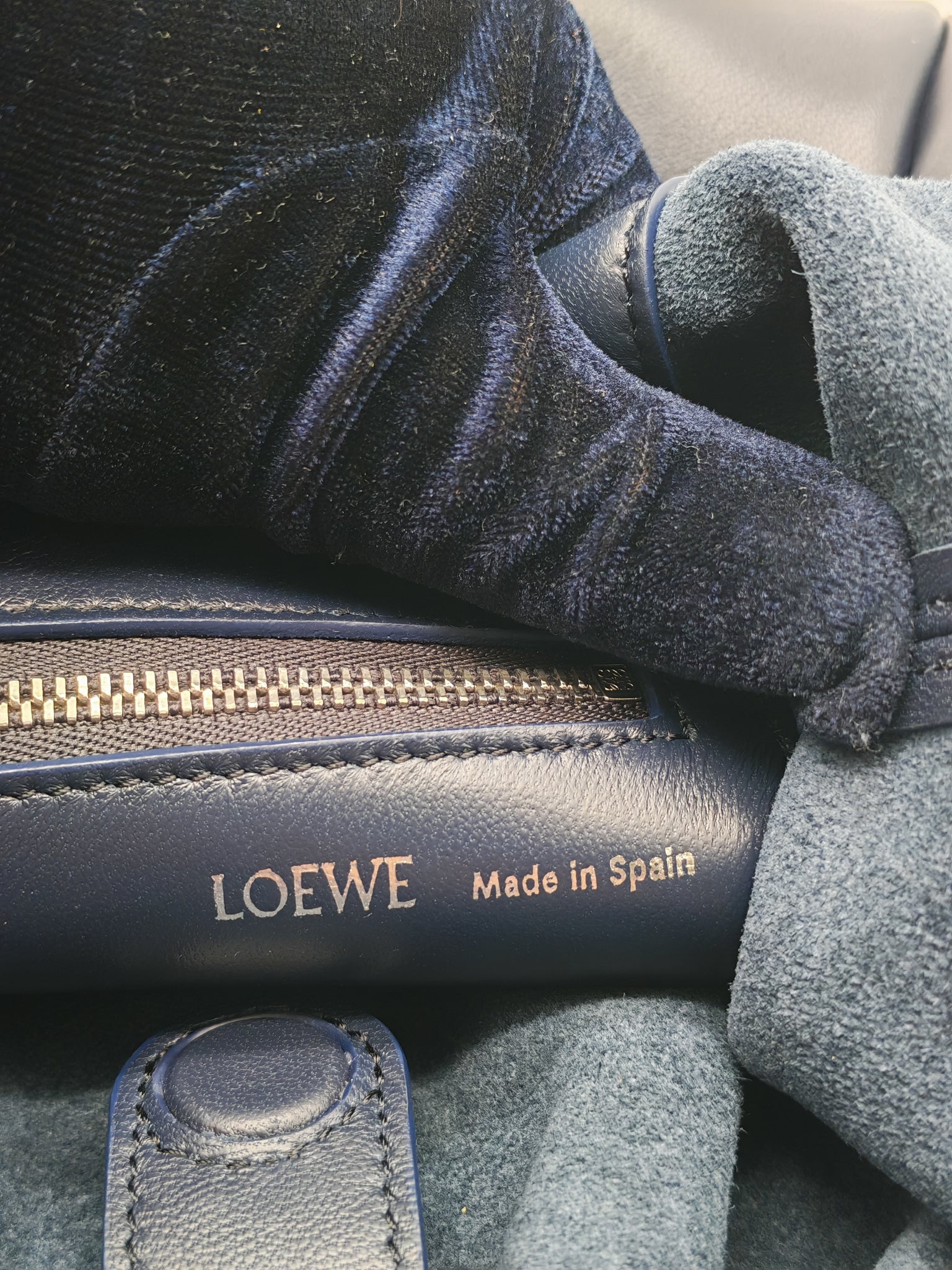 Squeeze Hobo Bag Small in Navy Blue Lambskin Leather & Silver Hardware | Purse Maison Luxury Bags Shop