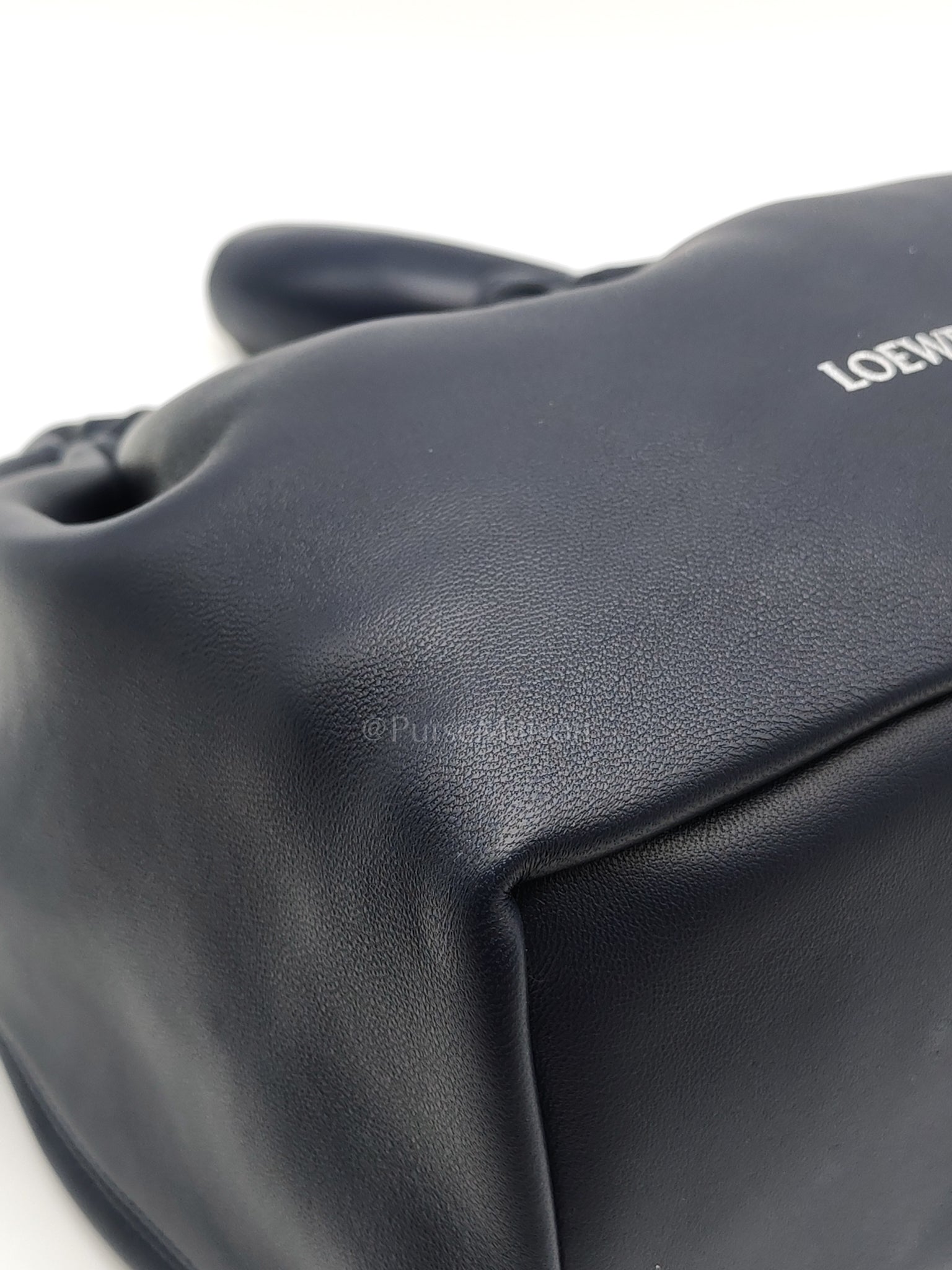 Squeeze Hobo Bag Small in Navy Blue Lambskin Leather & Silver Hardware | Purse Maison Luxury Bags Shop