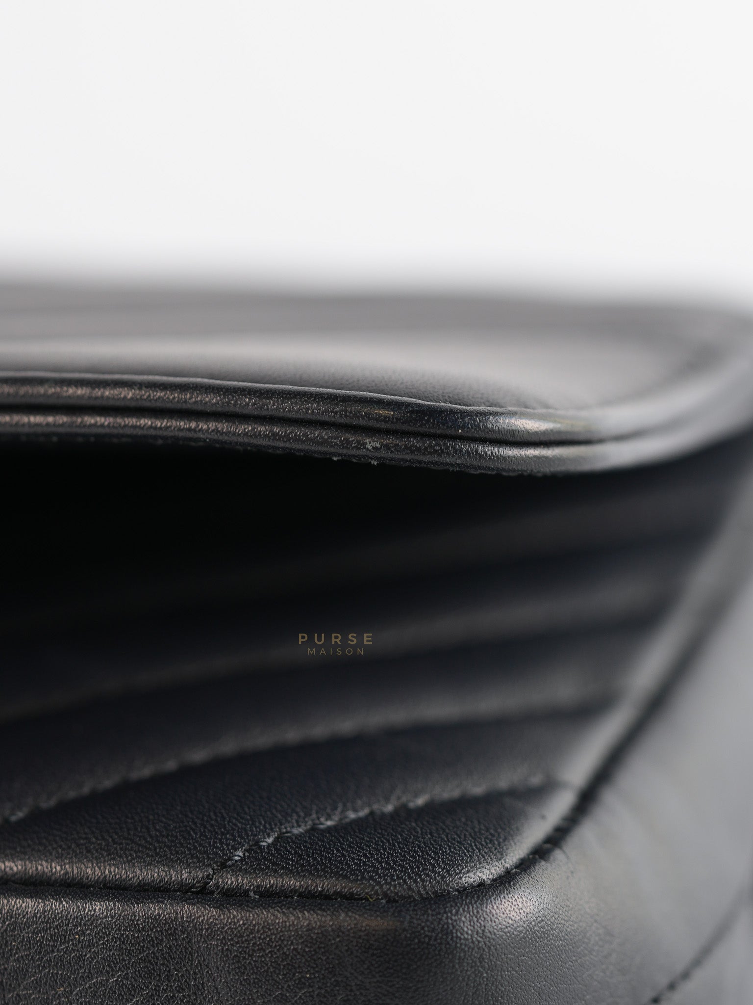 Statement Flap Medium in Navy Dark Blue Light Gold Hardware(Series 26) | Purse Maison Luxury Bags Shop