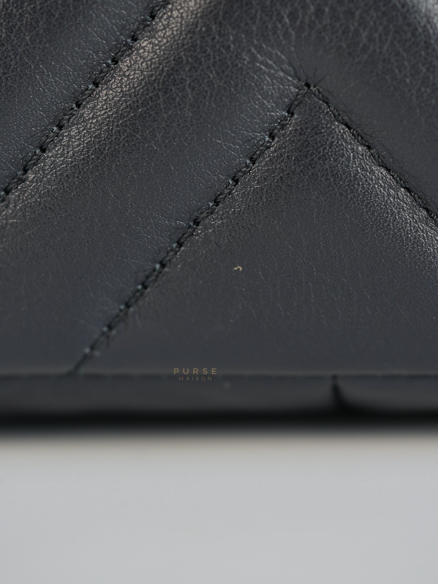 Statement Flap Medium in Navy Dark Blue Light Gold Hardware(Series 26) | Purse Maison Luxury Bags Shop