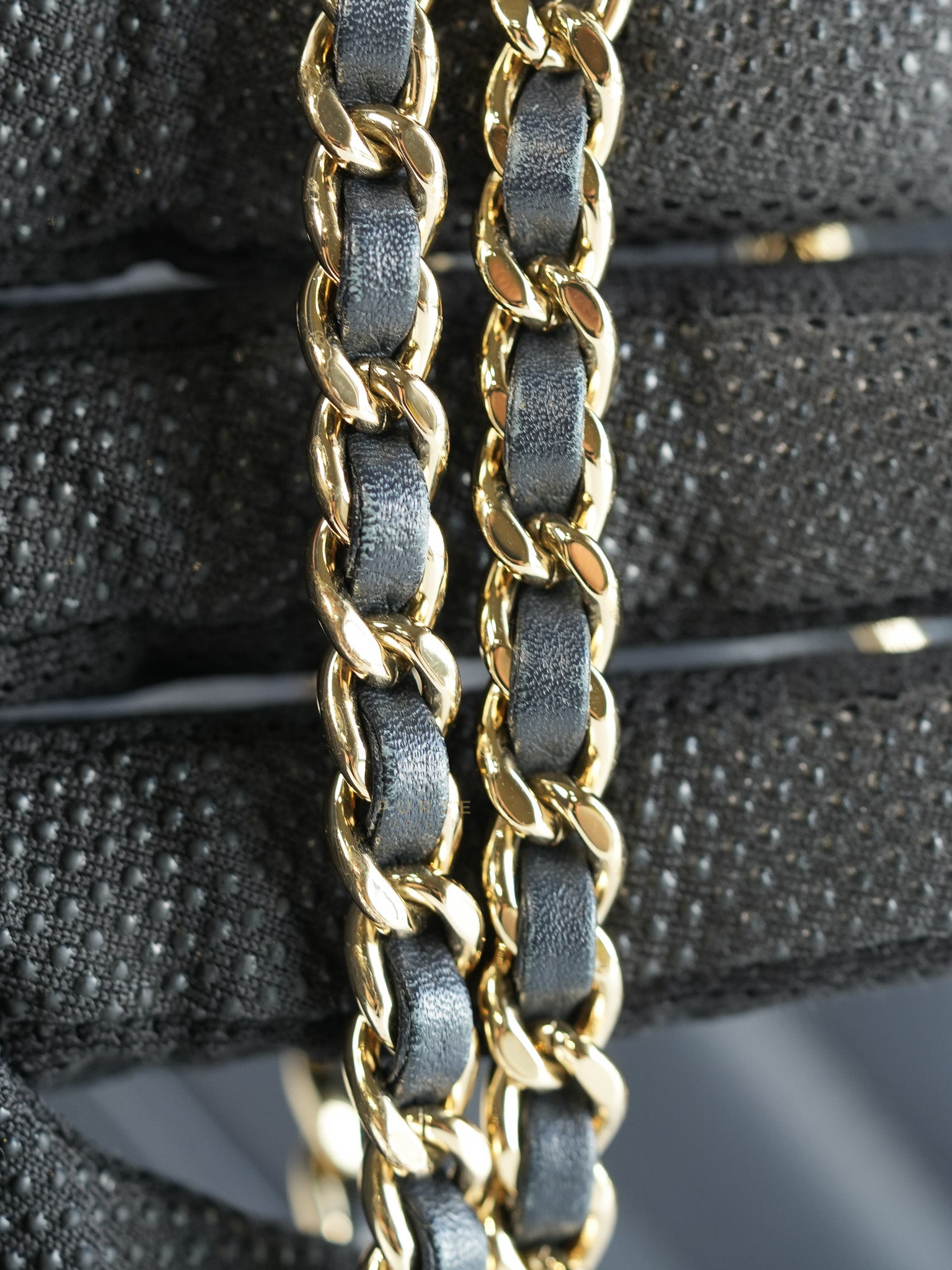 Statement Flap Medium in Navy Dark Blue Light Gold Hardware(Series 26) | Purse Maison Luxury Bags Shop