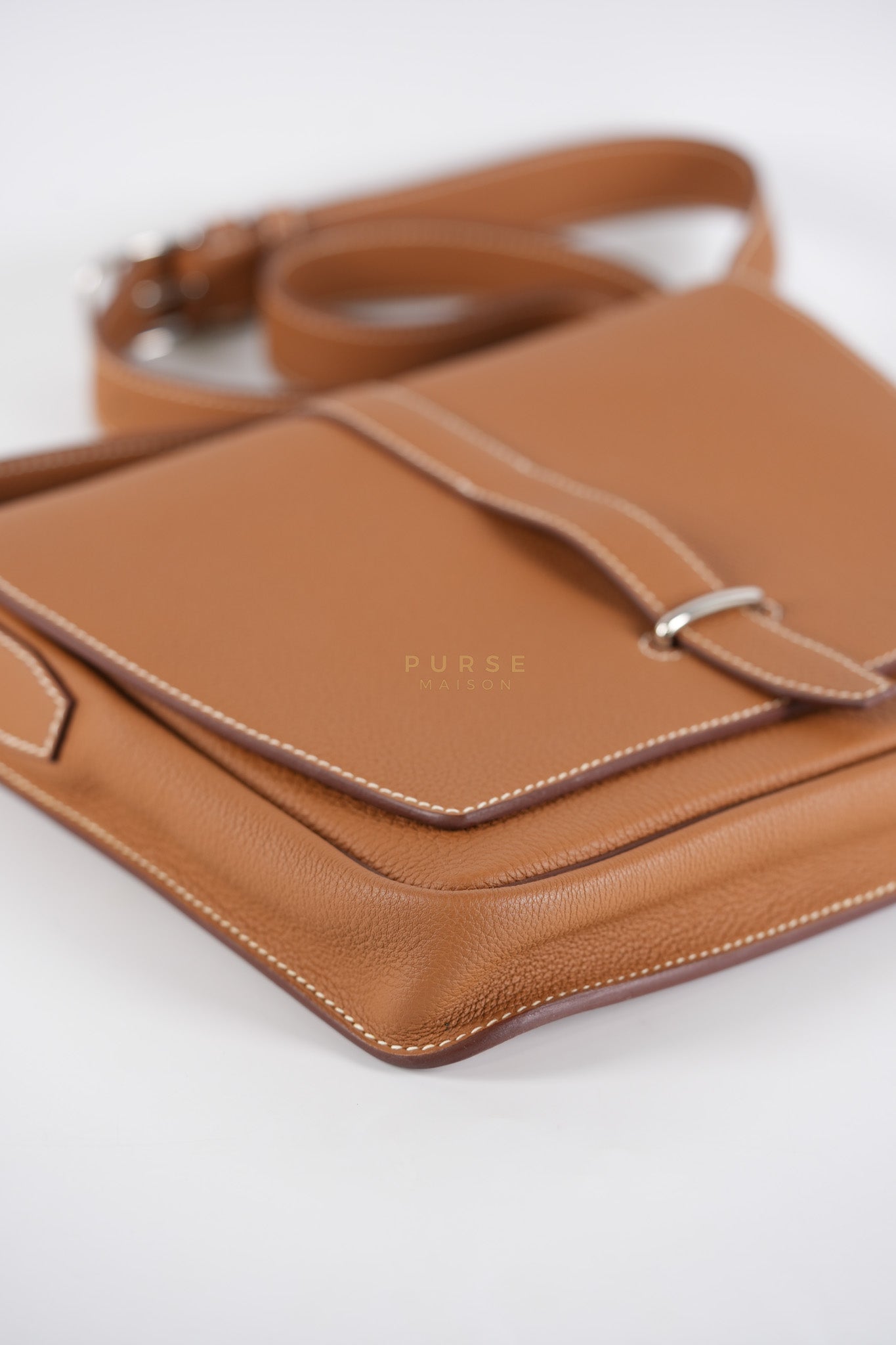 Steve Light Junior in Gold Togo Leather and Palladium Hardware Stamp Z (2021) | Purse Maison Luxury Bags Shop