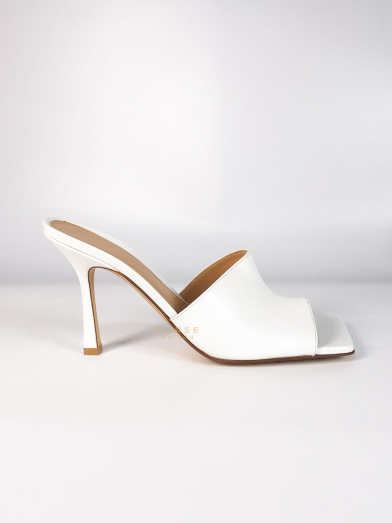 Stretch Mule Sandals White in Lambskin Leather Size 39 EU (24.5 cm) | Purse Maison Luxury Bags Shop