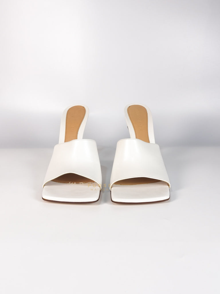 Stretch Mule Sandals White in Lambskin Leather Size 39 EU (24.5 cm) | Purse Maison Luxury Bags Shop