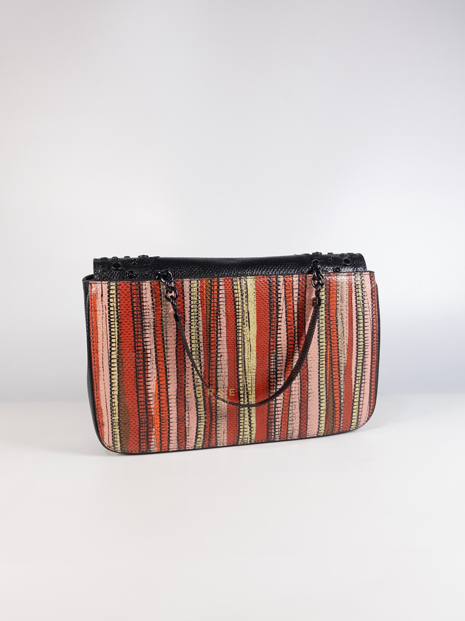 Stripe Flap Hand Bag Medium in Multicolor | Purse Maison Luxury Bags Shop