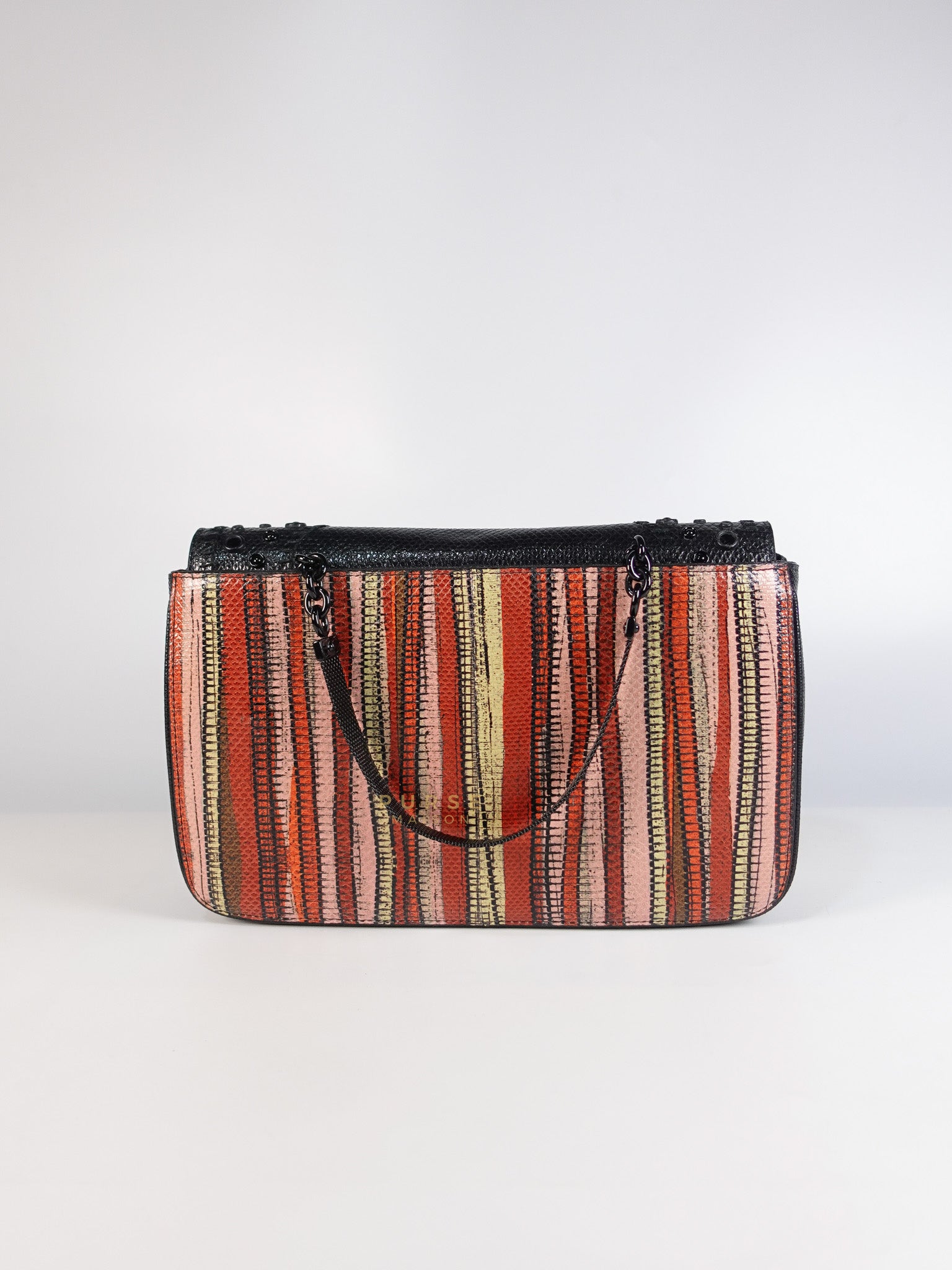Stripe Flap Hand Bag Medium in Multicolor | Purse Maison Luxury Bags Shop