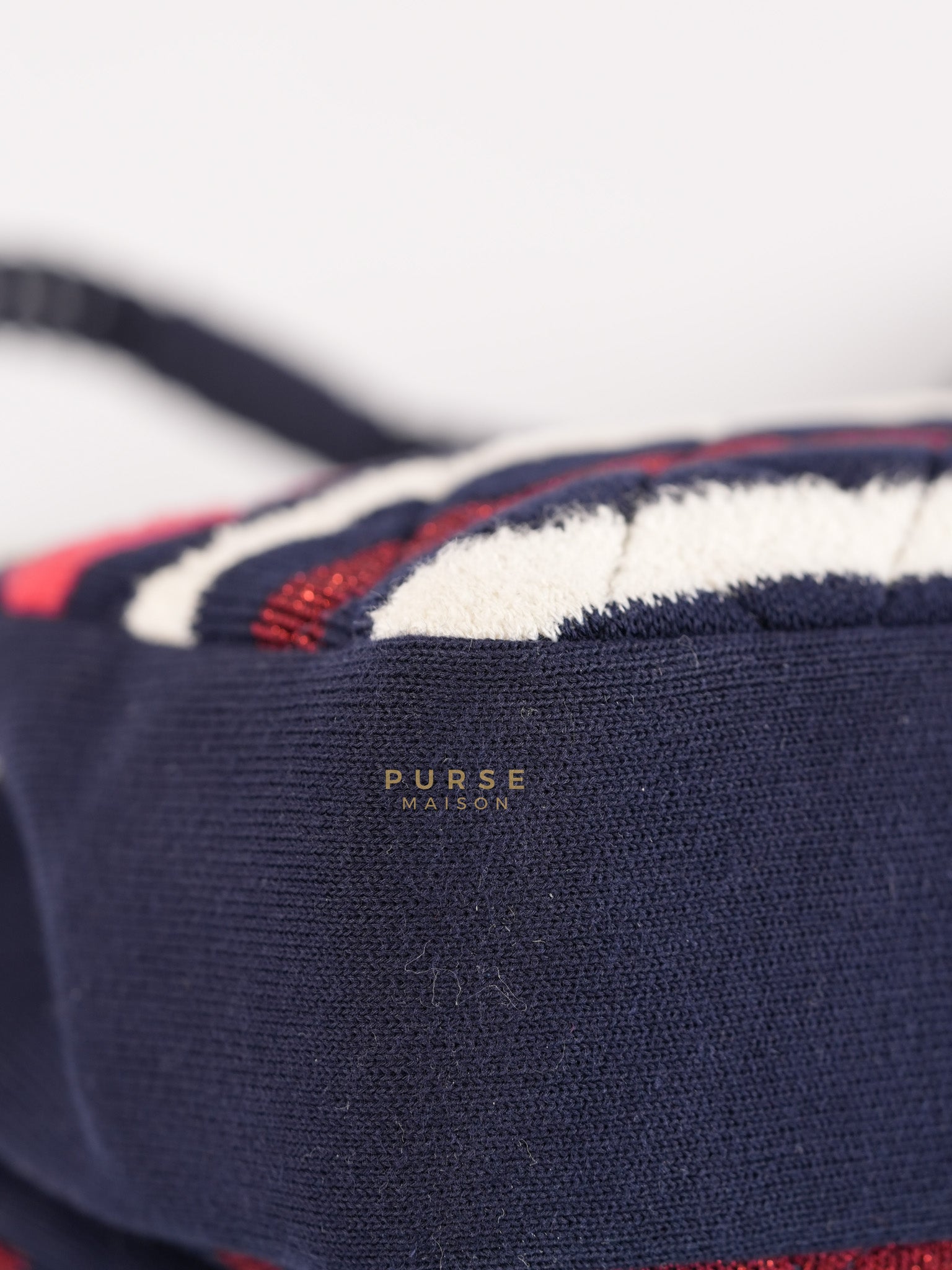 Stripe Flap Jumbo in Multicolor in Jersey Rope Silver Hardware Series 27 | Purse Maison Luxury Bags Shop