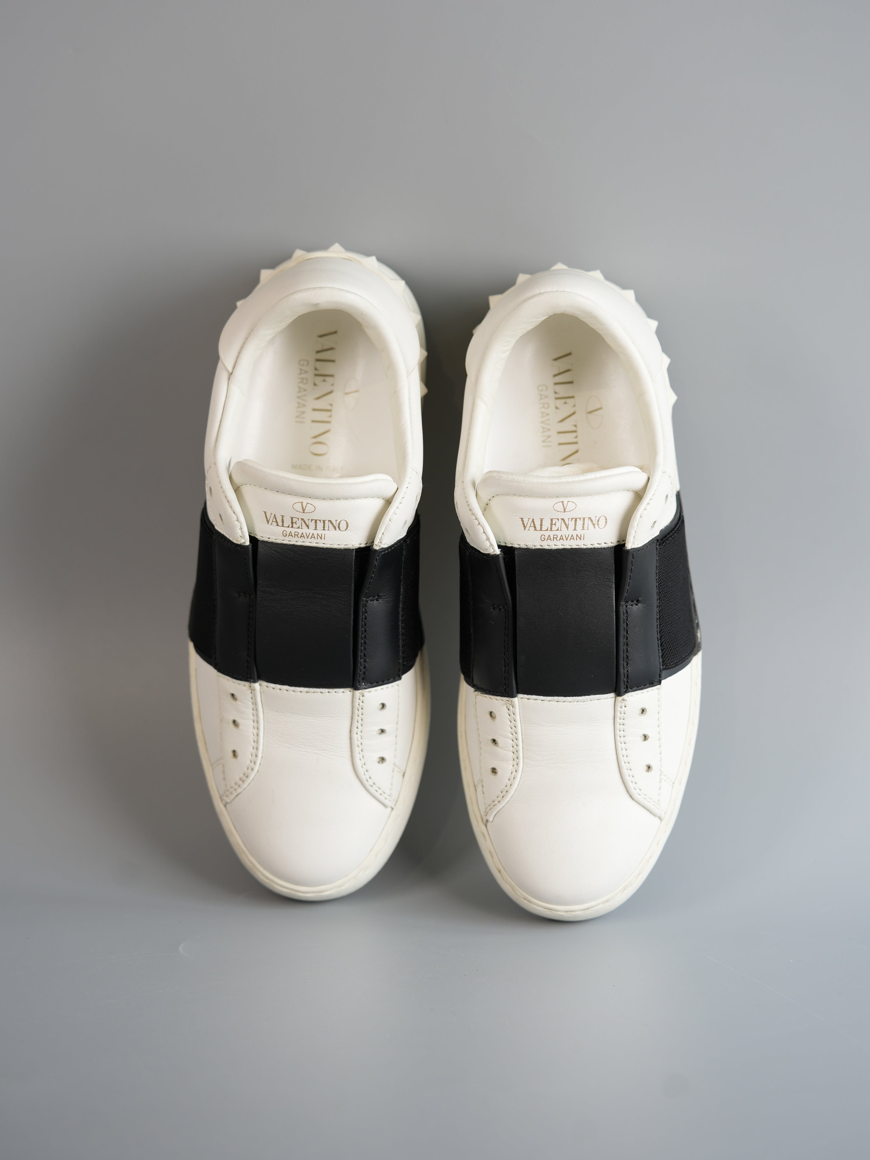 Stud Laceless White/Black Sneakers Size 35 (24cm) | Purse Maison Luxury Bags Shop