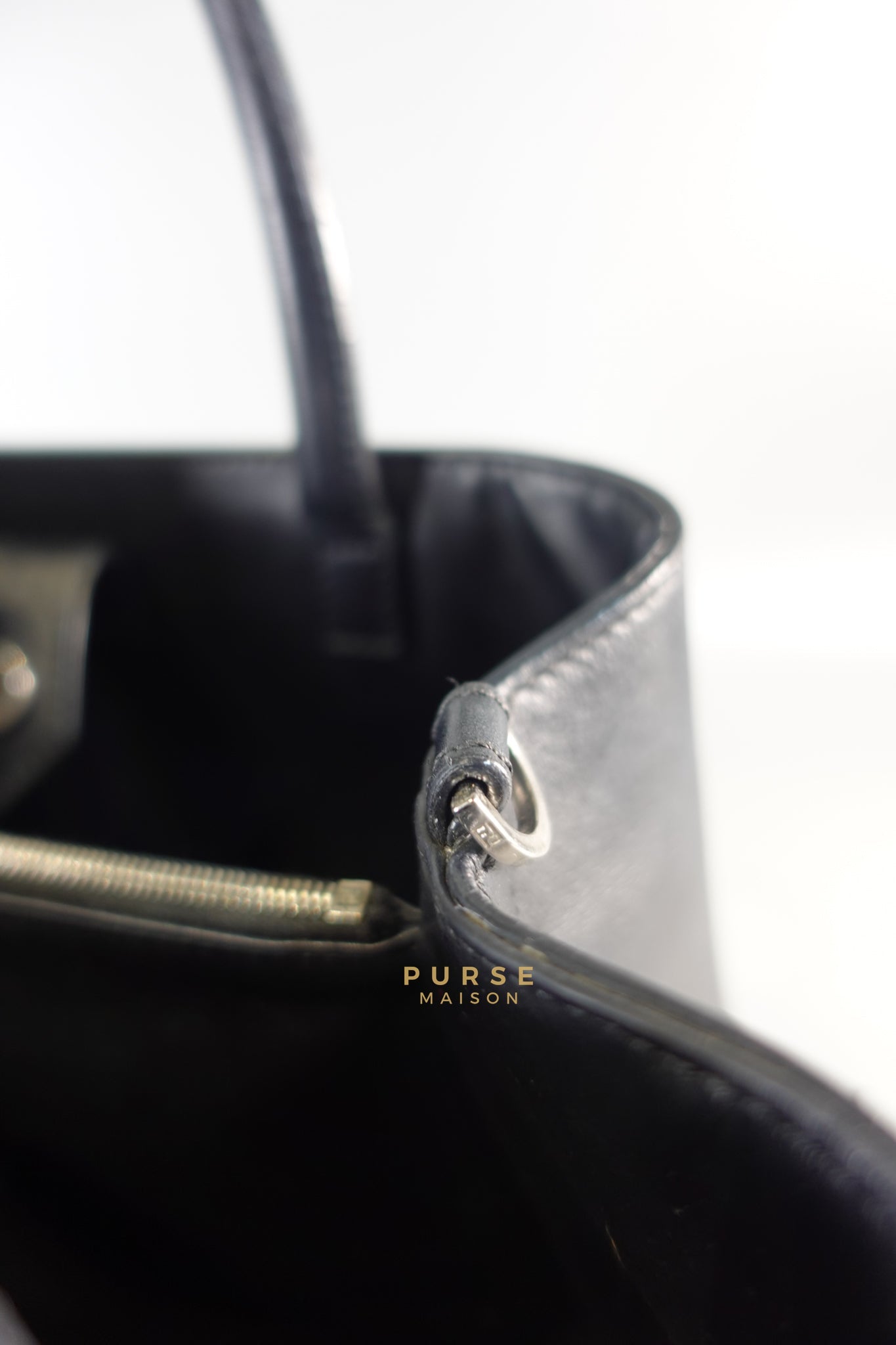 Studded Petite 2jours Black Leather Tote Bag | Purse Maison Luxury Bags Shop