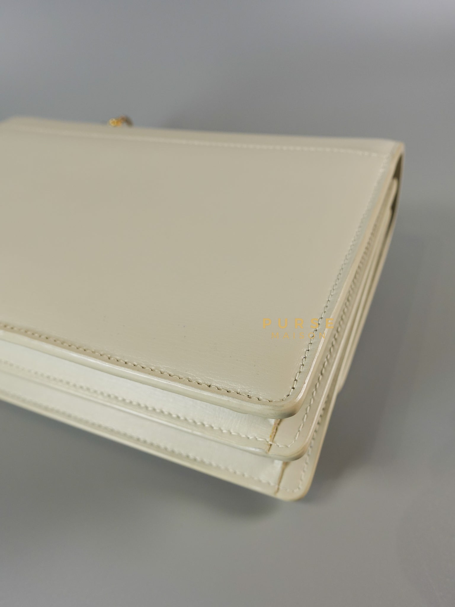 Sunset White Medium Smooth Leather Bag | Purse Maison Luxury Bags Shop