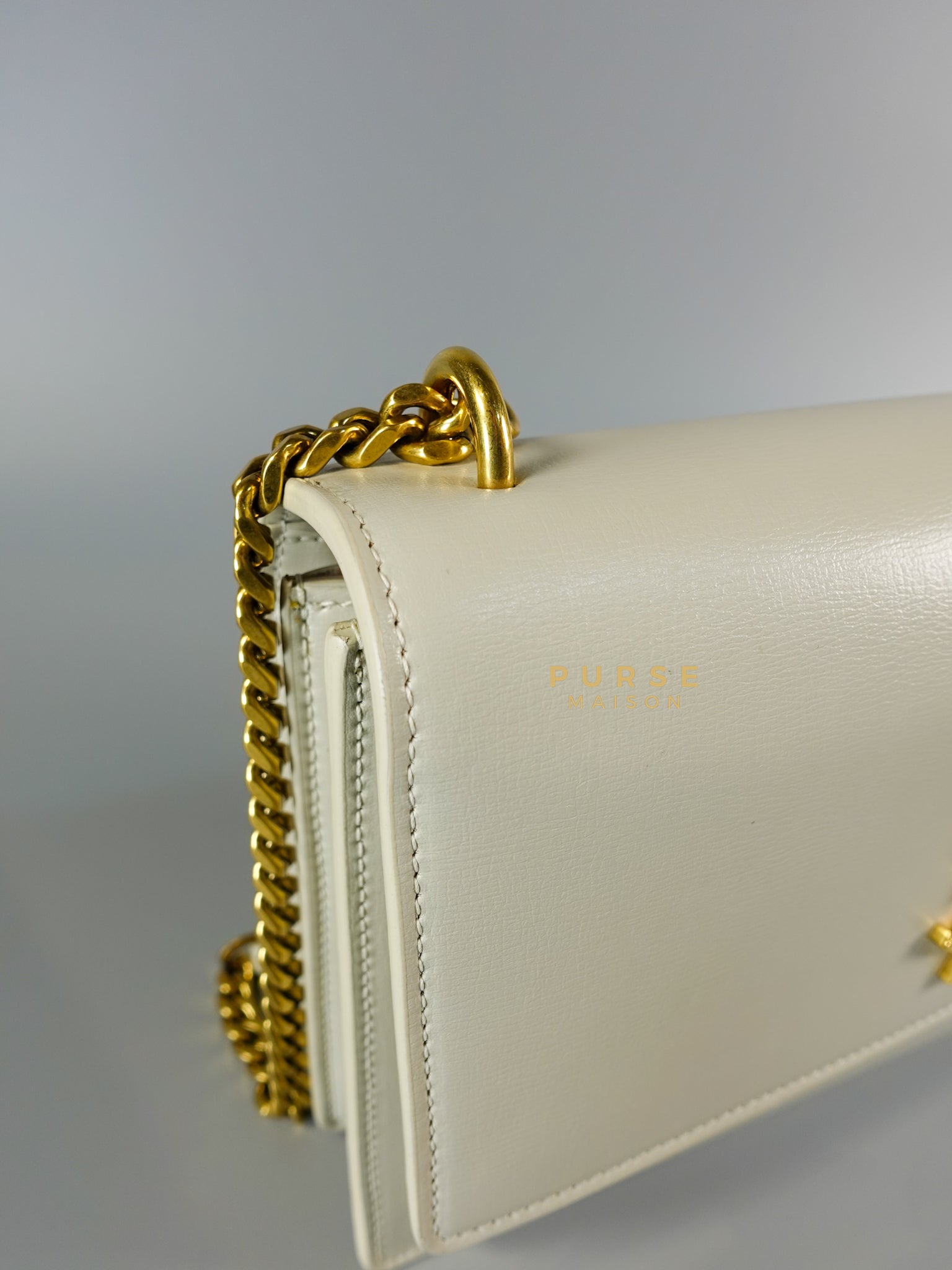 Sunset White Medium Smooth Leather Bag | Purse Maison Luxury Bags Shop