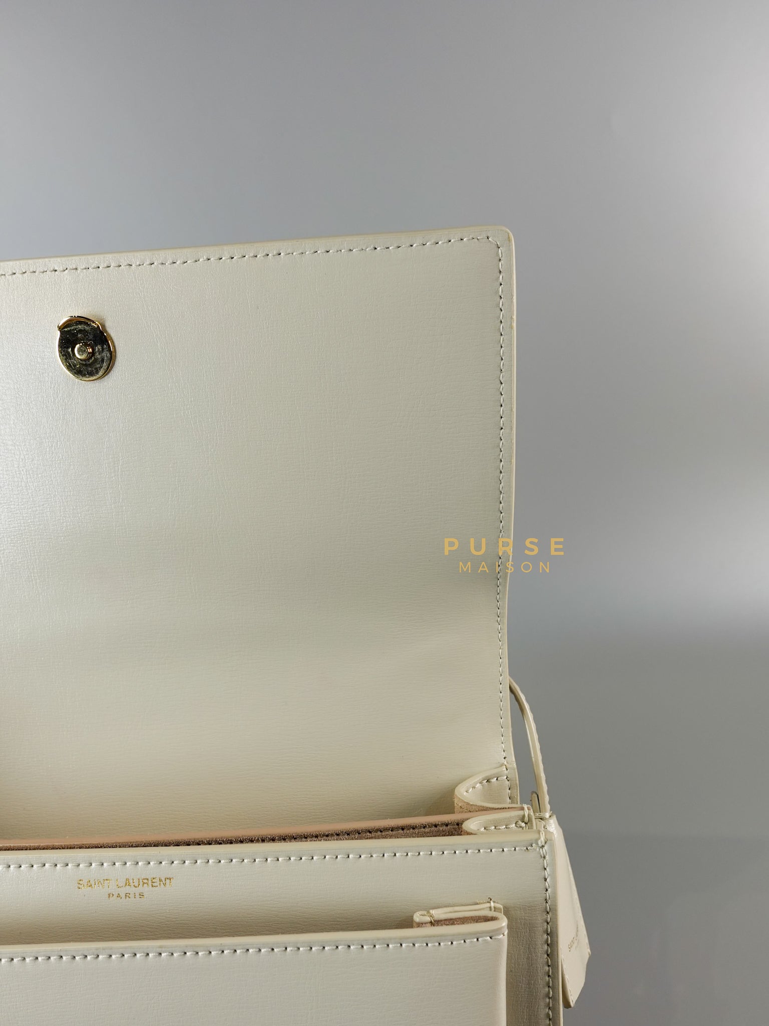 Sunset White Medium Smooth Leather Bag | Purse Maison Luxury Bags Shop