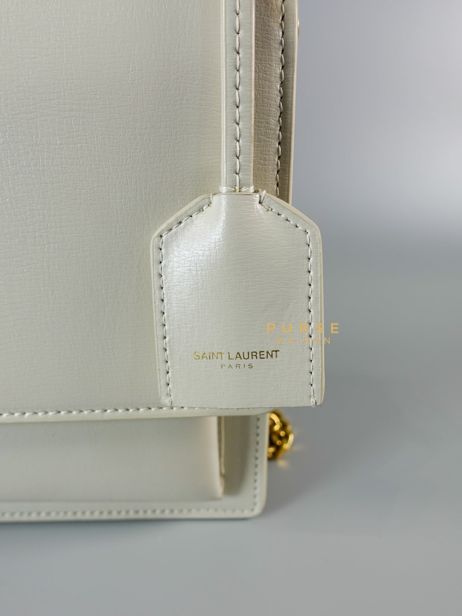 Sunset White Medium Smooth Leather Bag | Purse Maison Luxury Bags Shop