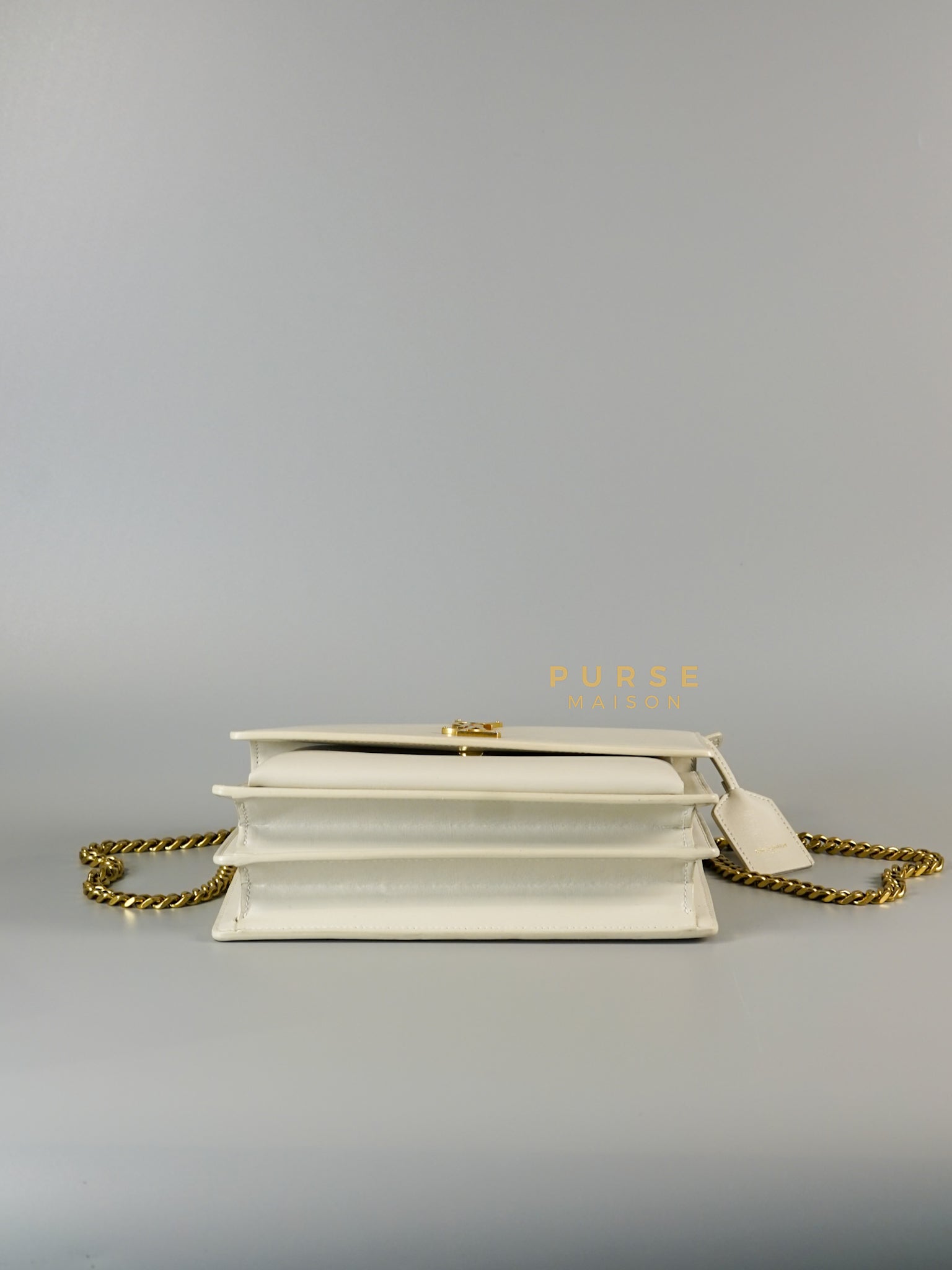 Sunset White Medium Smooth Leather Bag | Purse Maison Luxury Bags Shop