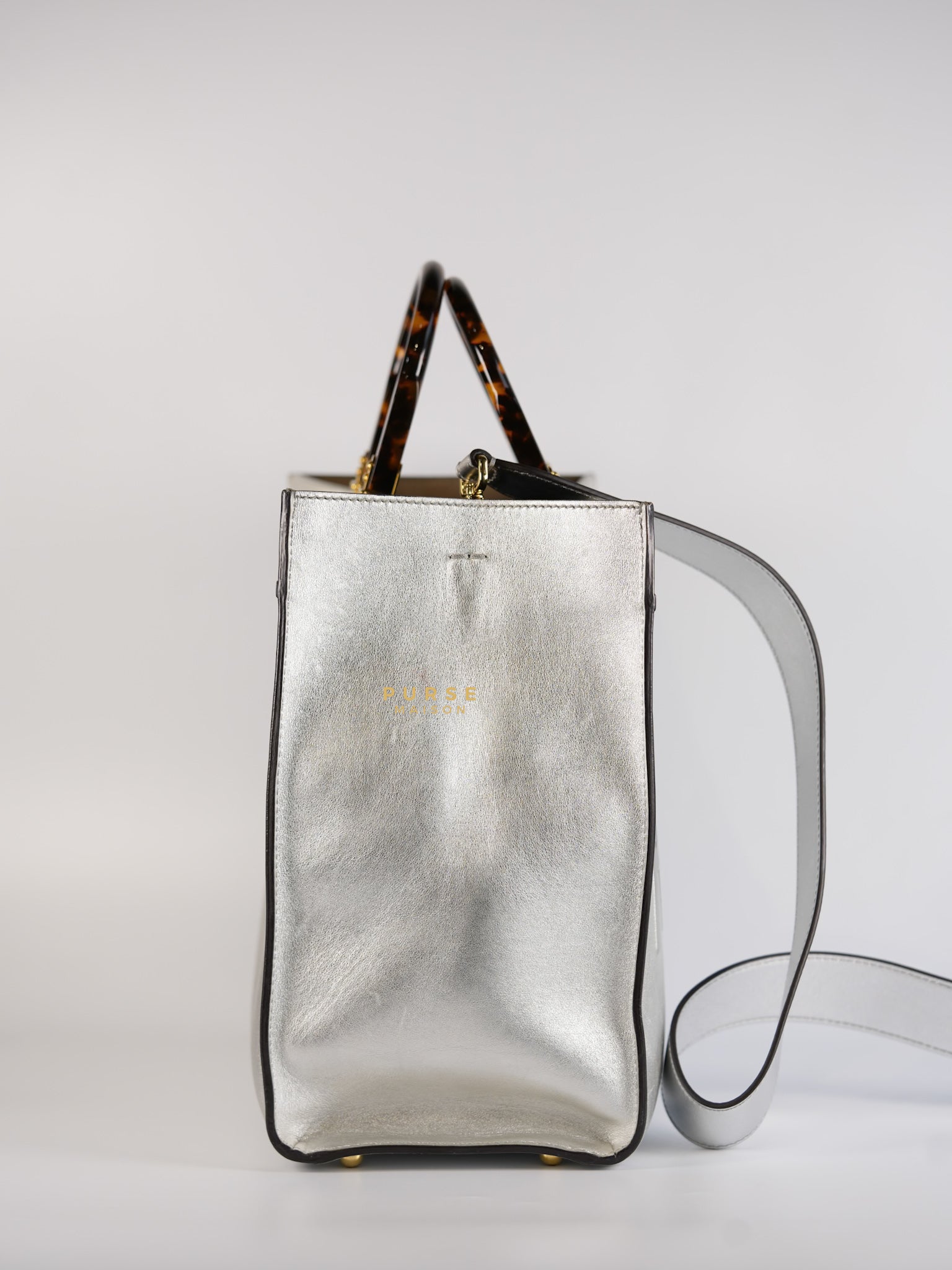 Sunshine Medium Catalan Mirror Scritta (Silvery) Tote Bag | Purse Maison Luxury Bags Shop