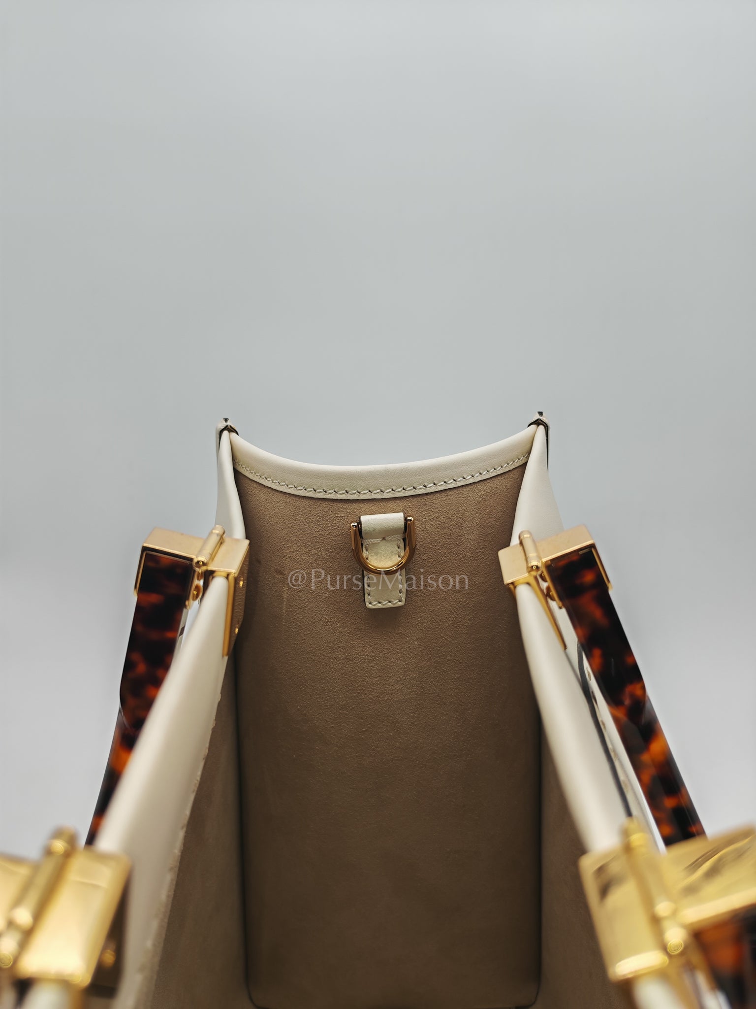 Sunshine Medium in White Smooth Calfskin Leather Tote Bag | Purse Maison Luxury Bags Shop