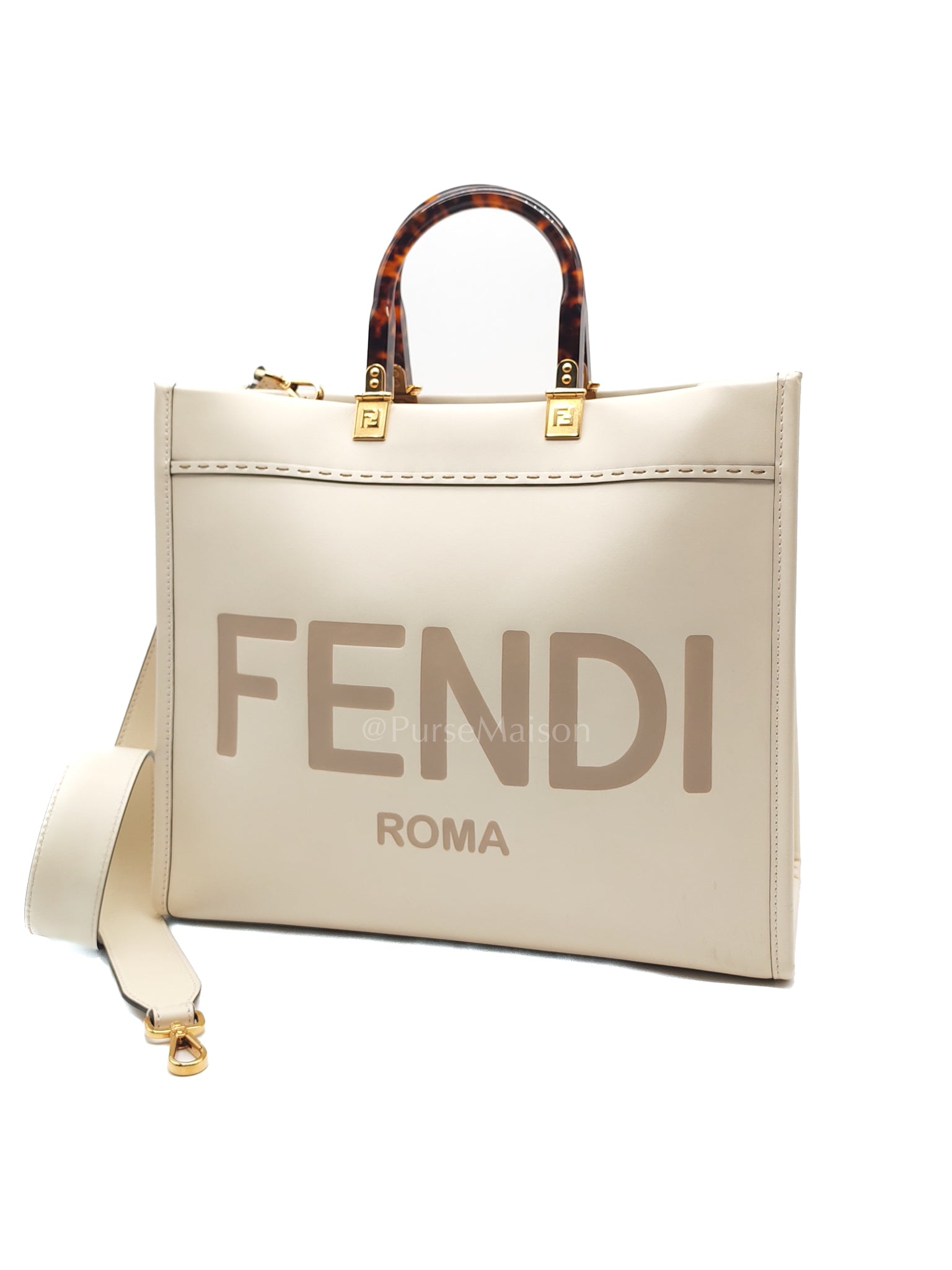 Sunshine Medium in White Smooth Calfskin Leather Tote Bag | Purse Maison Luxury Bags Shop