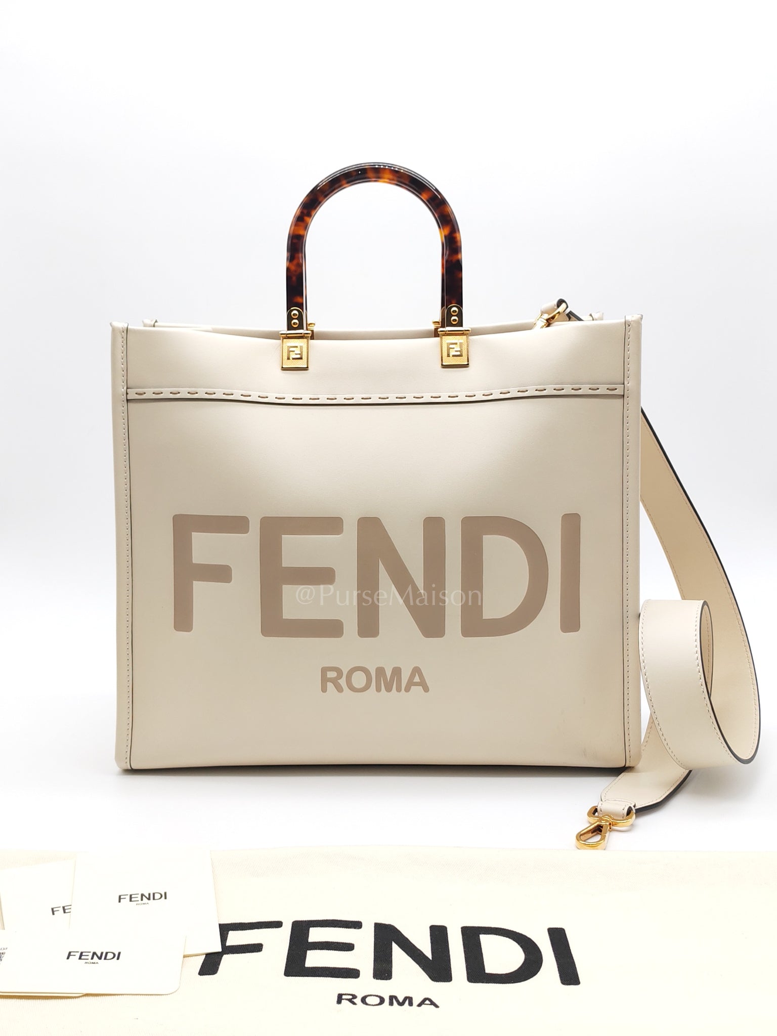 Sunshine Medium in White Smooth Calfskin Leather Tote Bag | Purse Maison Luxury Bags Shop